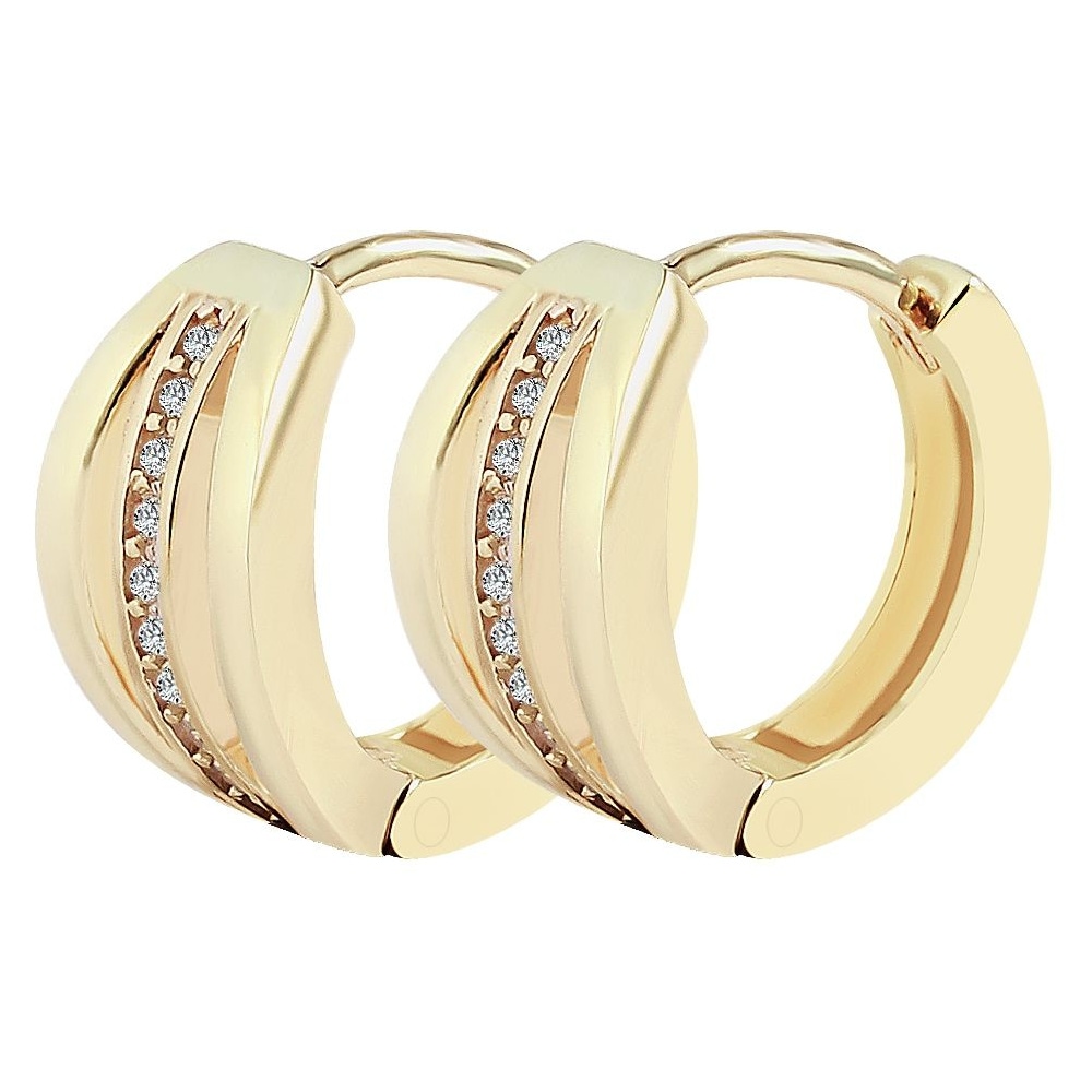 Adelia´s Paar Creolen »Ohrringe - Klappcreole aus 333 Gold mit Zirkonia« Perfekt zum Verschenken an besondere Menschen