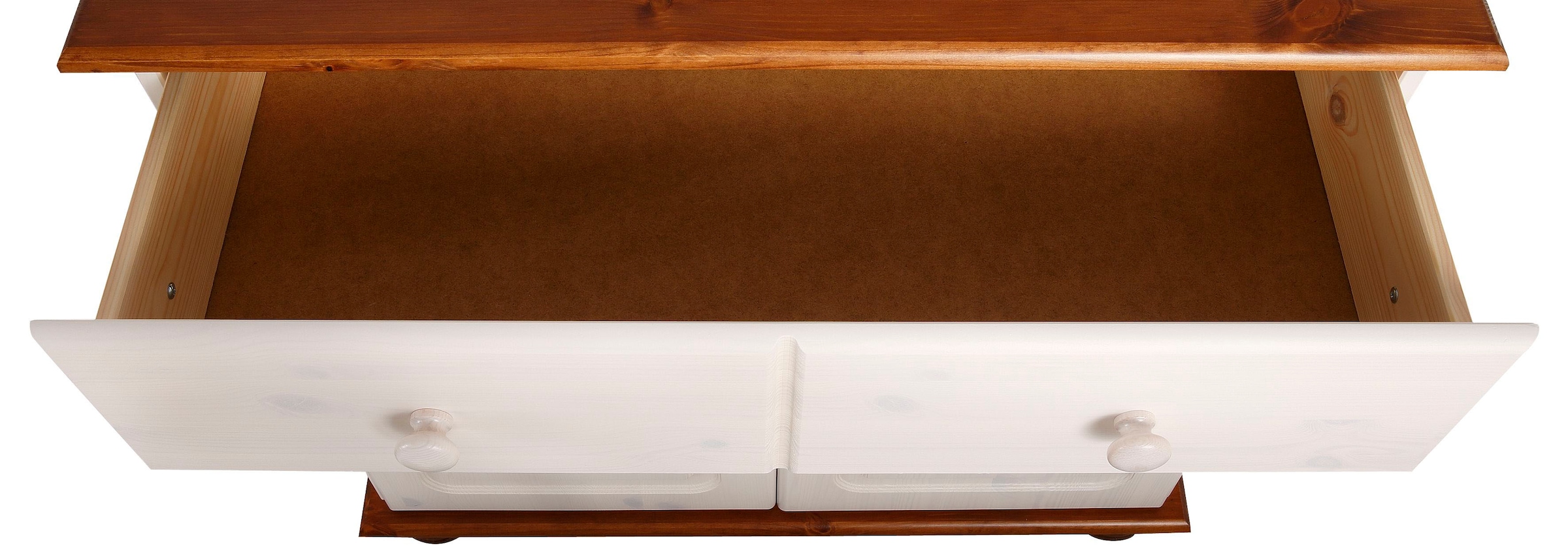 Home affaire Sideboard »Mette«, Kommode mit gefrästen, kugelförmigen Füßen, Breite 80 cm