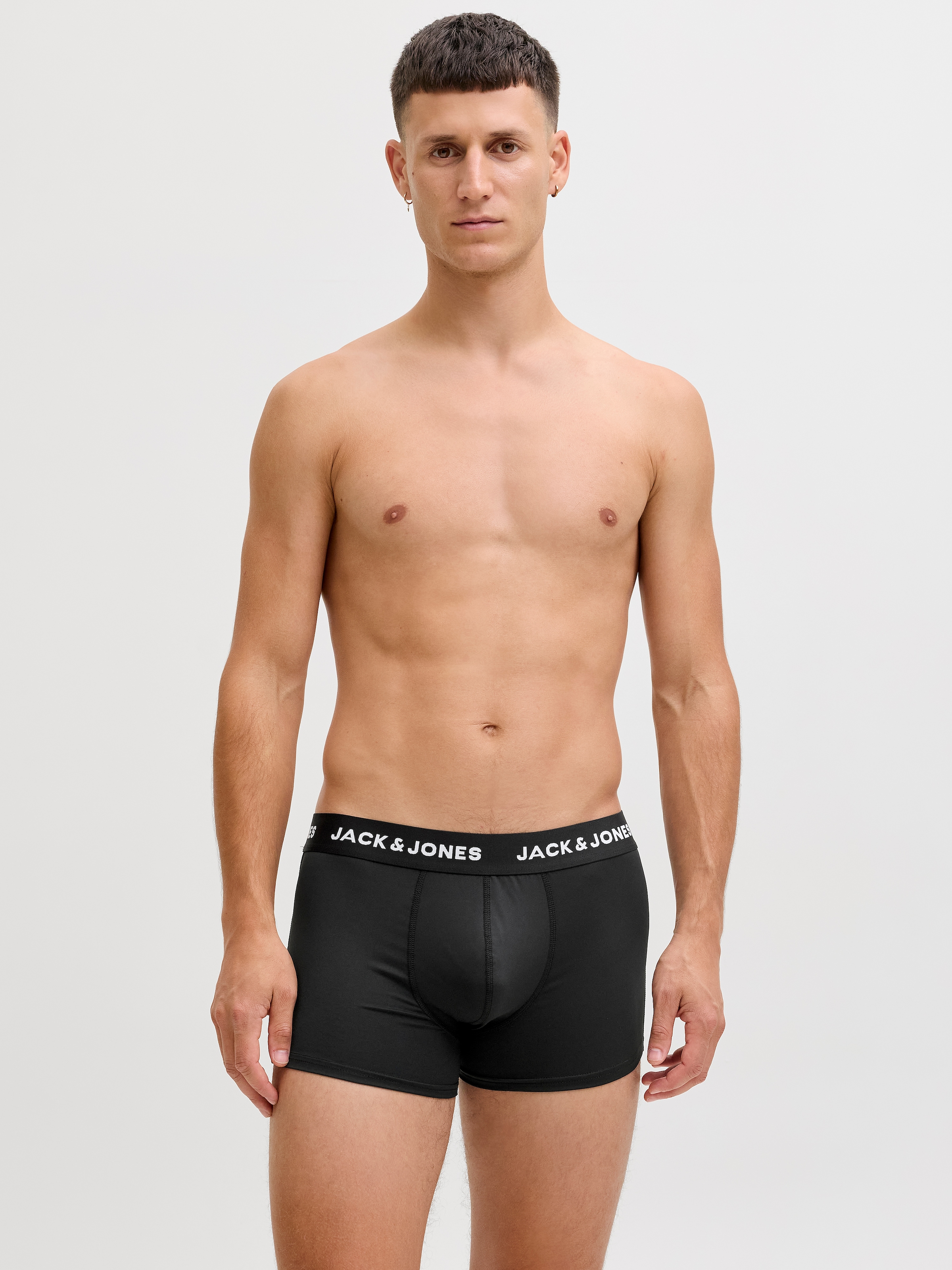 Jack & Jones Boxershorts »JACBASE Microfiber mit Gummibund, perfekter Passform, im 3er-Pack« Packung, 3er-Pack, 3 Stk. eng anliegend, Single Jersey, Polyester