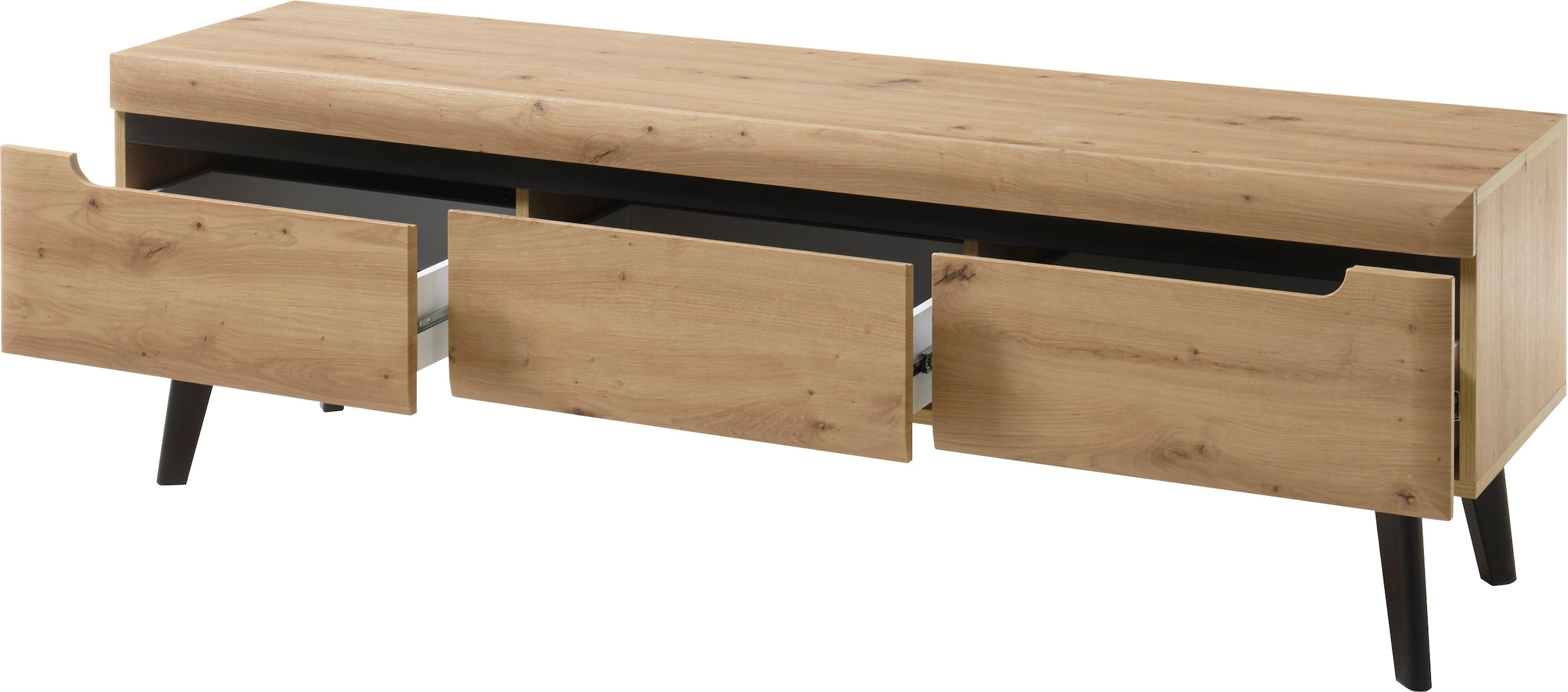 INOSIGN Lowboard »Torge, TV-Unterschrank, TV-Kommode, Fernsehschrank, TV-Board«, (1 St.), abgeschrägte Füße, drei Farben, Scandi Design, 160 cm breit