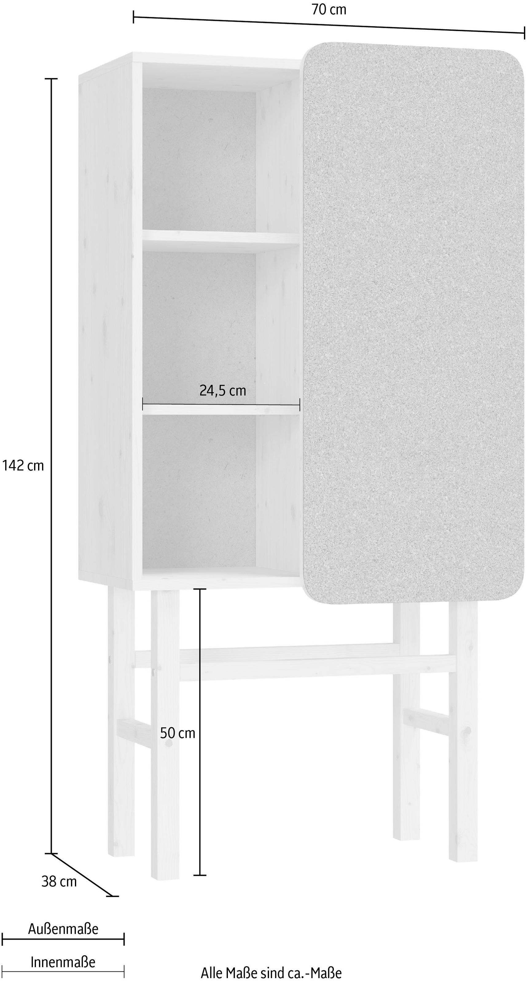 Karup Design Hochkommode »Slide«, Aus massiven Kiefernholz und Kork Pinwand