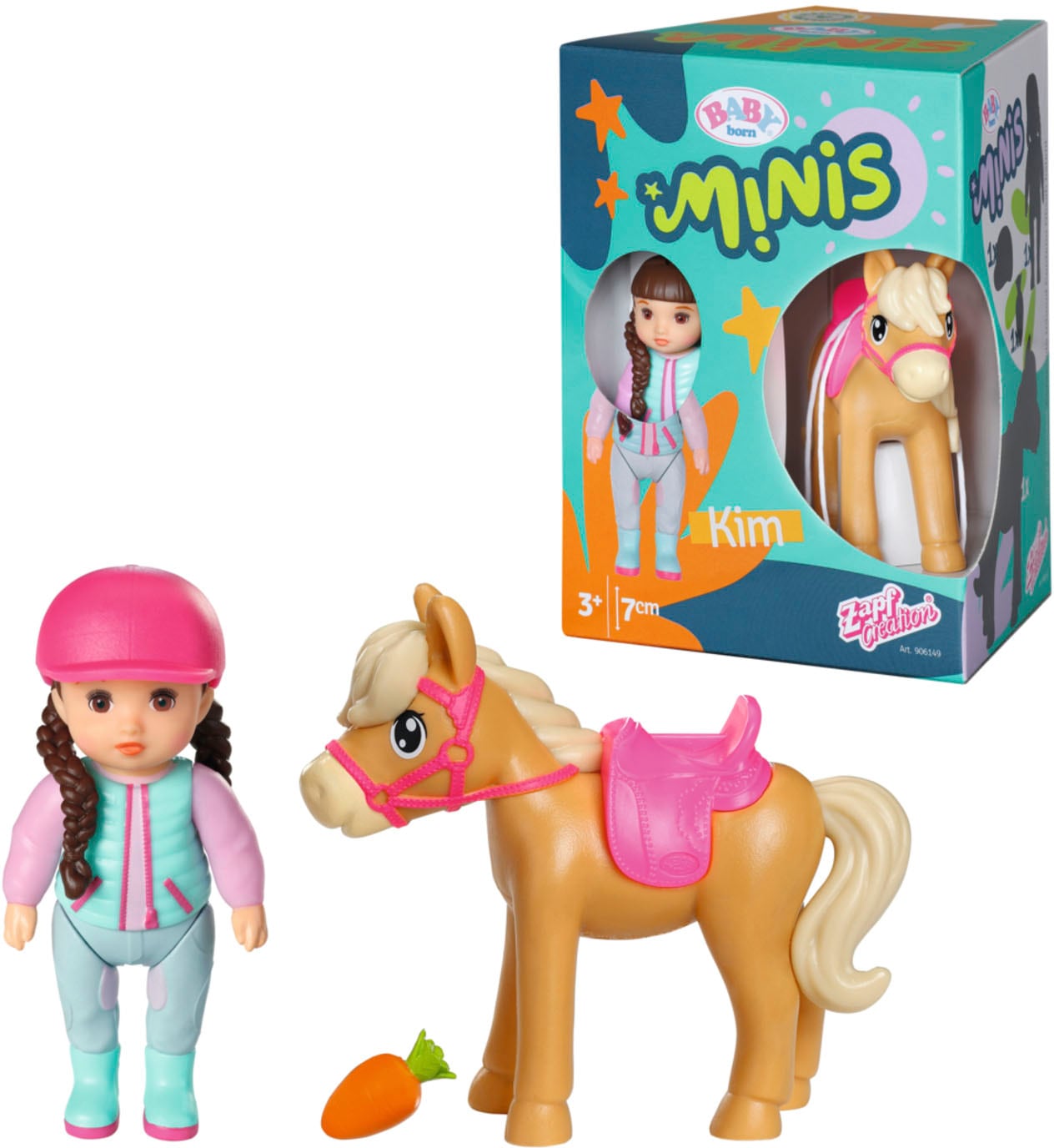 Baby Born Minipuppe »Baby born® Minis Spielset Horse Fun«, inklusive Baby born® Mini Puppe