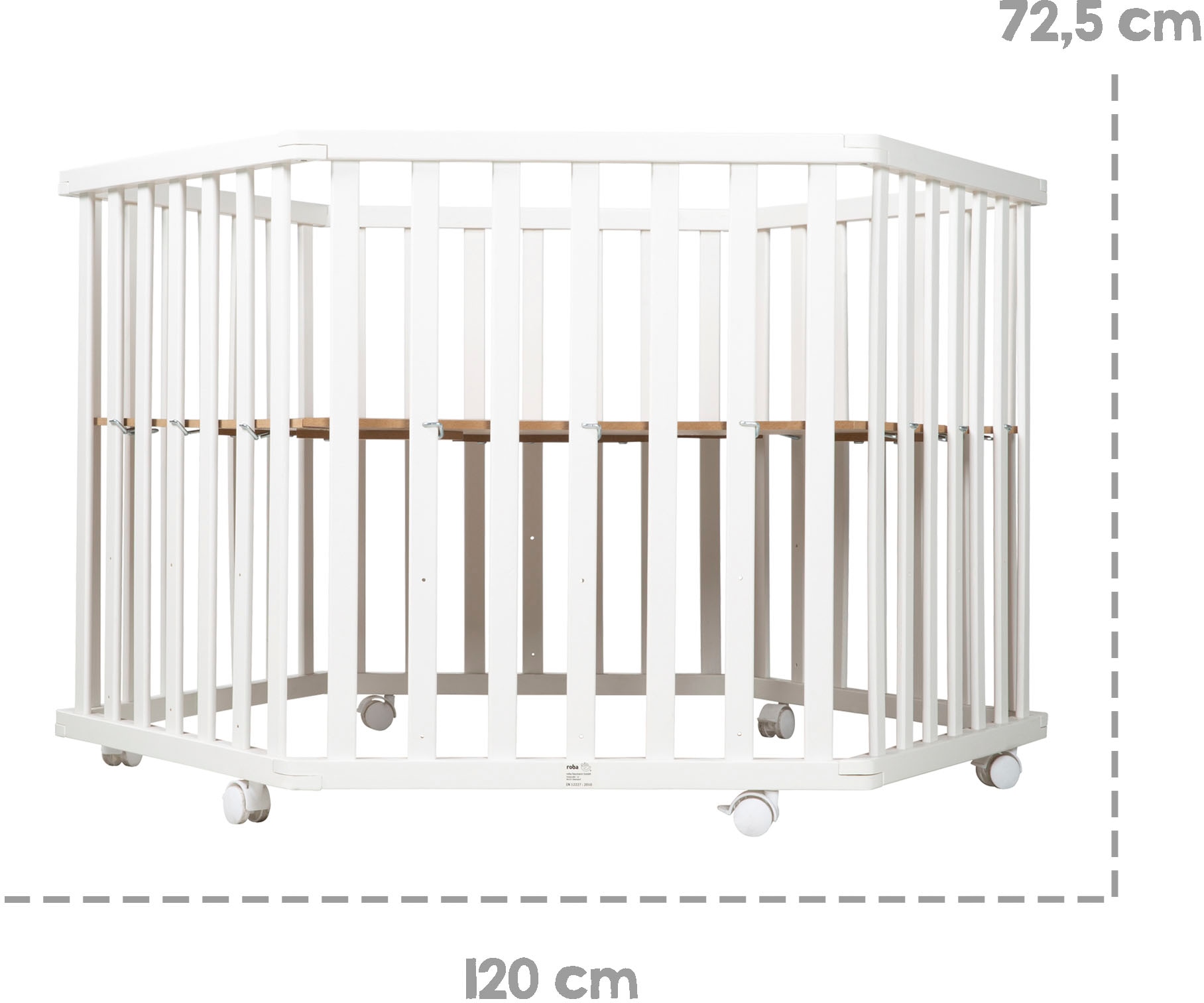 roba® Laufgitter »miffy®, weiß, 6-eckig«, bis 15 kg, mit Stoffeinlage