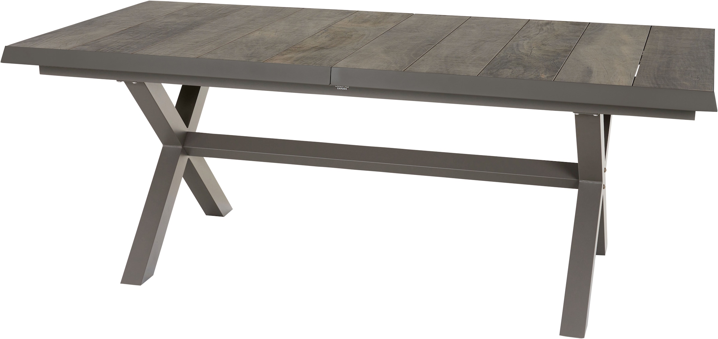 Siena Garden Gartentisch »»Sincro« Ausziehtisch 200-260x100cm mit Keramikleisten« einfacher Synchronauszug