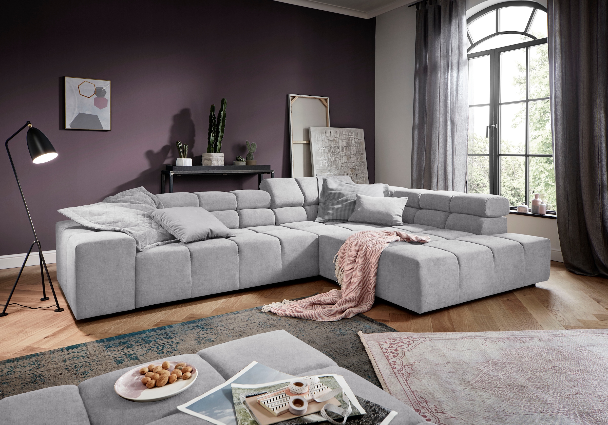 INOSIGN Ecksofa »Ancona incl. Kopfteilverstellung, OTTOs Choice, Breite 319cm, L-Form«, wahlweise motorische Sitztiefenverstellung, auch in Cord + Easy Care