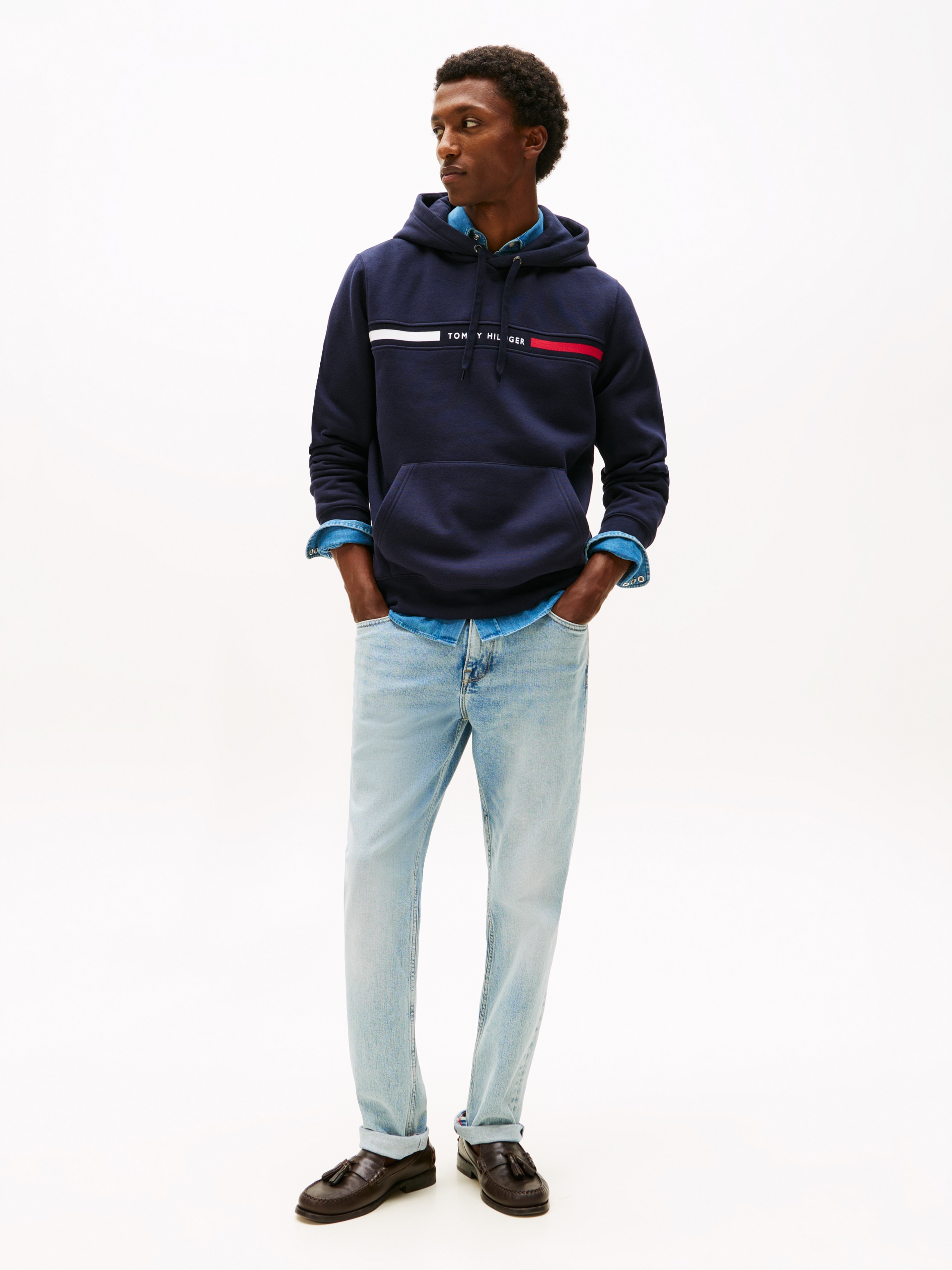 Tommy Hilfiger Kapuzensweatshirt »HILFIGER CHEST INSERT HOODY«, mit Kapuze, Kängurutasche, Logoschriftzug