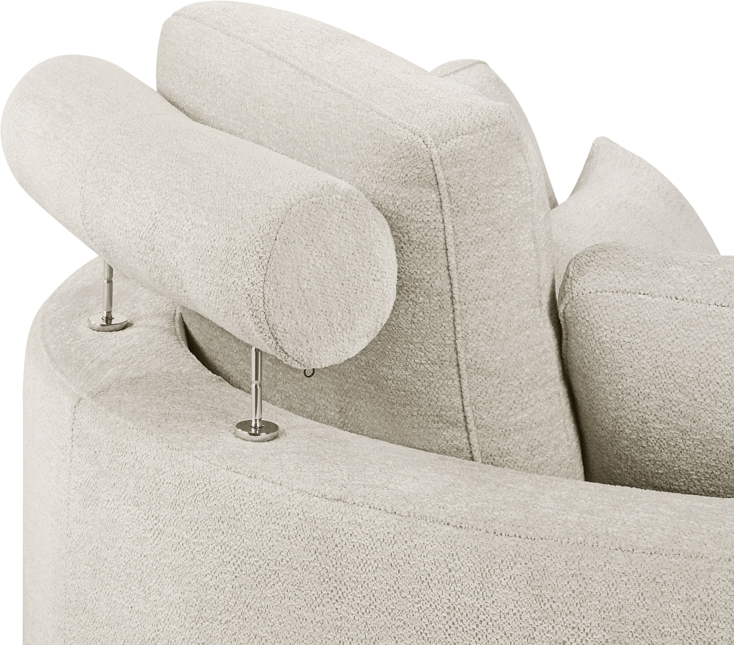 ATLANTIC home collection Loveseat »Ravi, B: 114 cm«, XXL- Sessel, mit Stauraumhocker, Rückenstütze & 4 Zierkissen