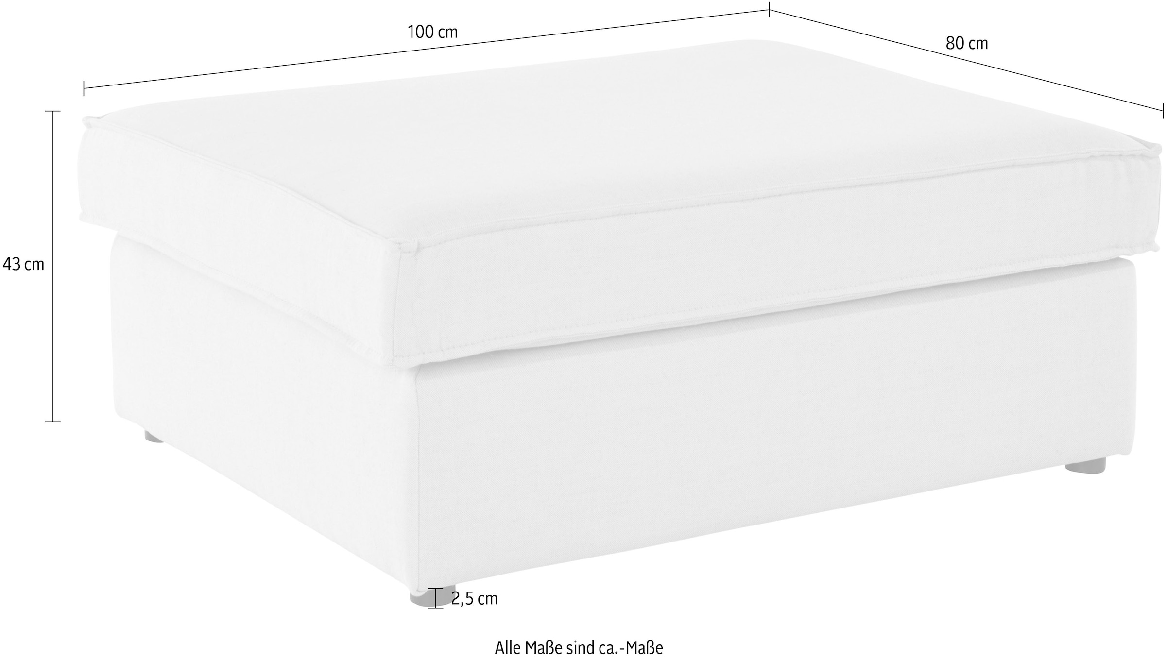 RAUM.ID Polsterhocker Florid, einzeln stellbar oder als Teil eines Modulsofas