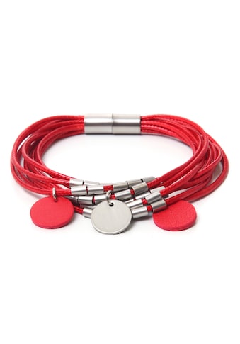 Armband »rot, rund, bicolor, mehrreihig«