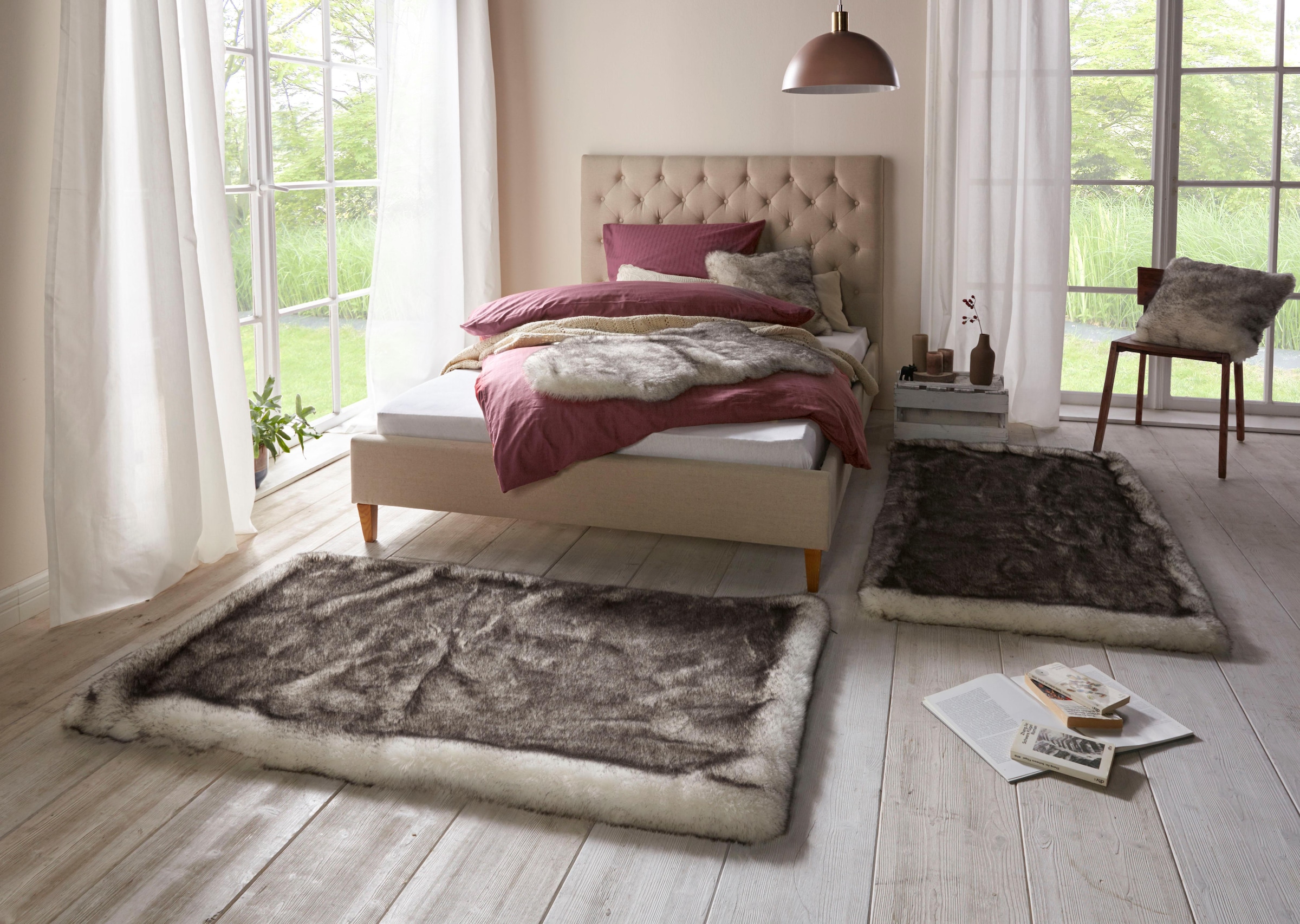 HANSE Home Bettumrandung »Superior«, (2 tlg.), Bettvorleger, 2-Teilig, Kunstfell, Weich, Flokati-Design, Schlafzimmer