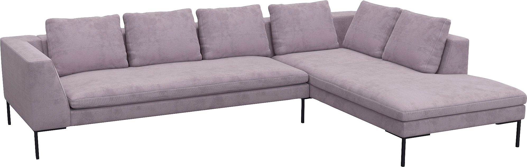 FLEXLUX Ecksofa »Loano, superbequemer Sitzkomfort durch Kaltschaum im Sitz, L-Form«, modernes Sofa, frei im Raum stellbar, lose Kissen, hoher Fuß