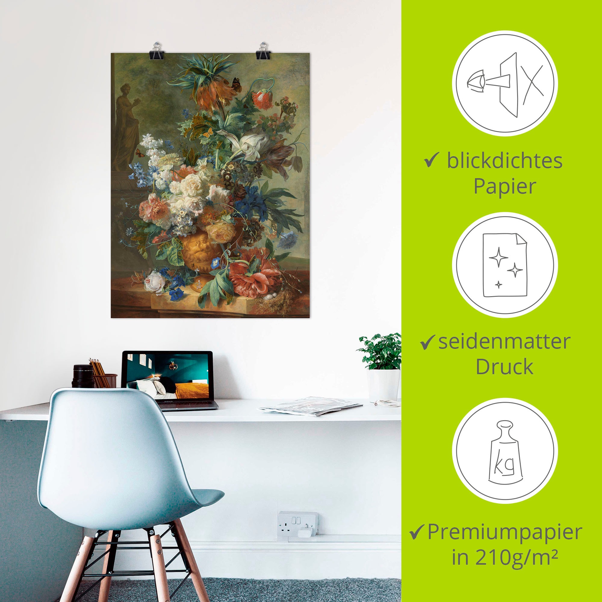 Artland Wandbild »Blumenstillleben. 1723«, Arrangements, (1 St.), als Poster in verschied. Größen