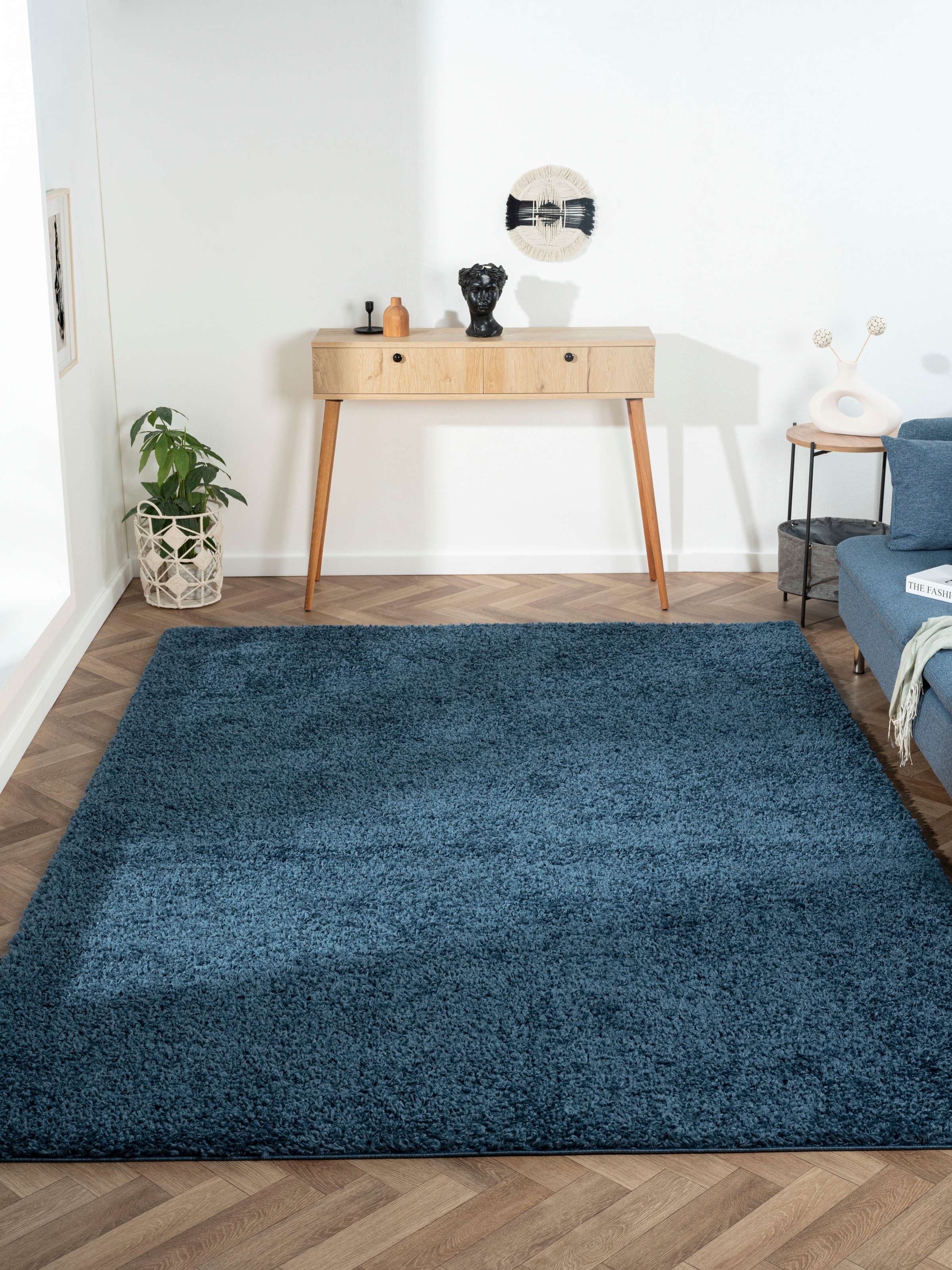 Myflair Möbel & Accessoires Hochflor-Teppich »My Shaggy«, rechteckig, 37 mm Höhe, Shaggy, Uni-Farben, leicht glänzend, Microfaser, extra flauschig