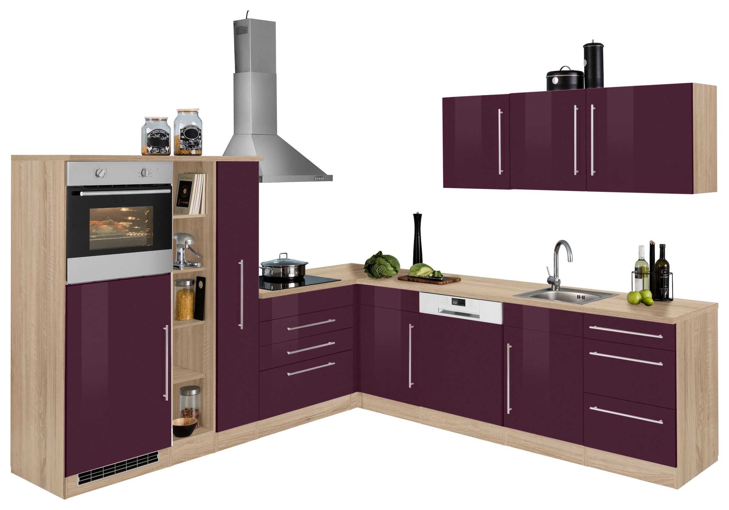 KOCHSTATION Winkelküche "KS-Samos" Stellbreite 260x270 cm, wahlweise mit E-Geräten und Induktion