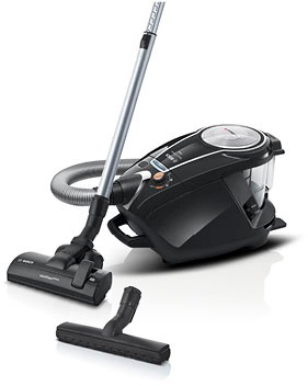 BOSCH Bodenstaubsauger "Serie 8 ProSilence BGS7MS64, Hygiene-Filter, 10 Jahre Motorgarantie" 800 W beutellos Hartbodendüse, hohe Saugkraft, langes Kabel, extrem leise, schwarz