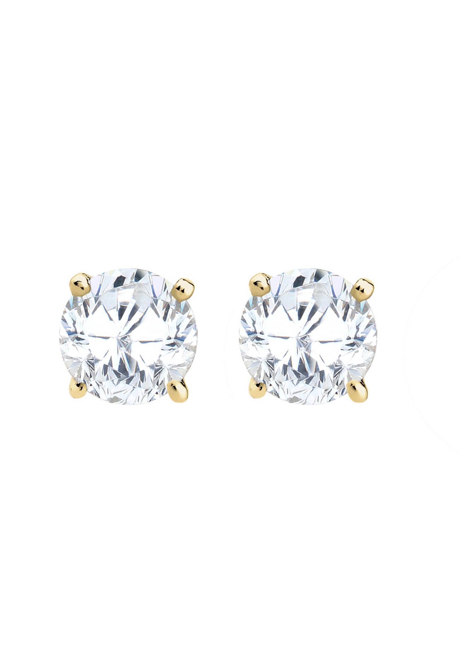 Elli Premium Paar Ohrstecker »Ohrringe Zirkonia Basic Luxus Zeitlos 375 Gelbgold«