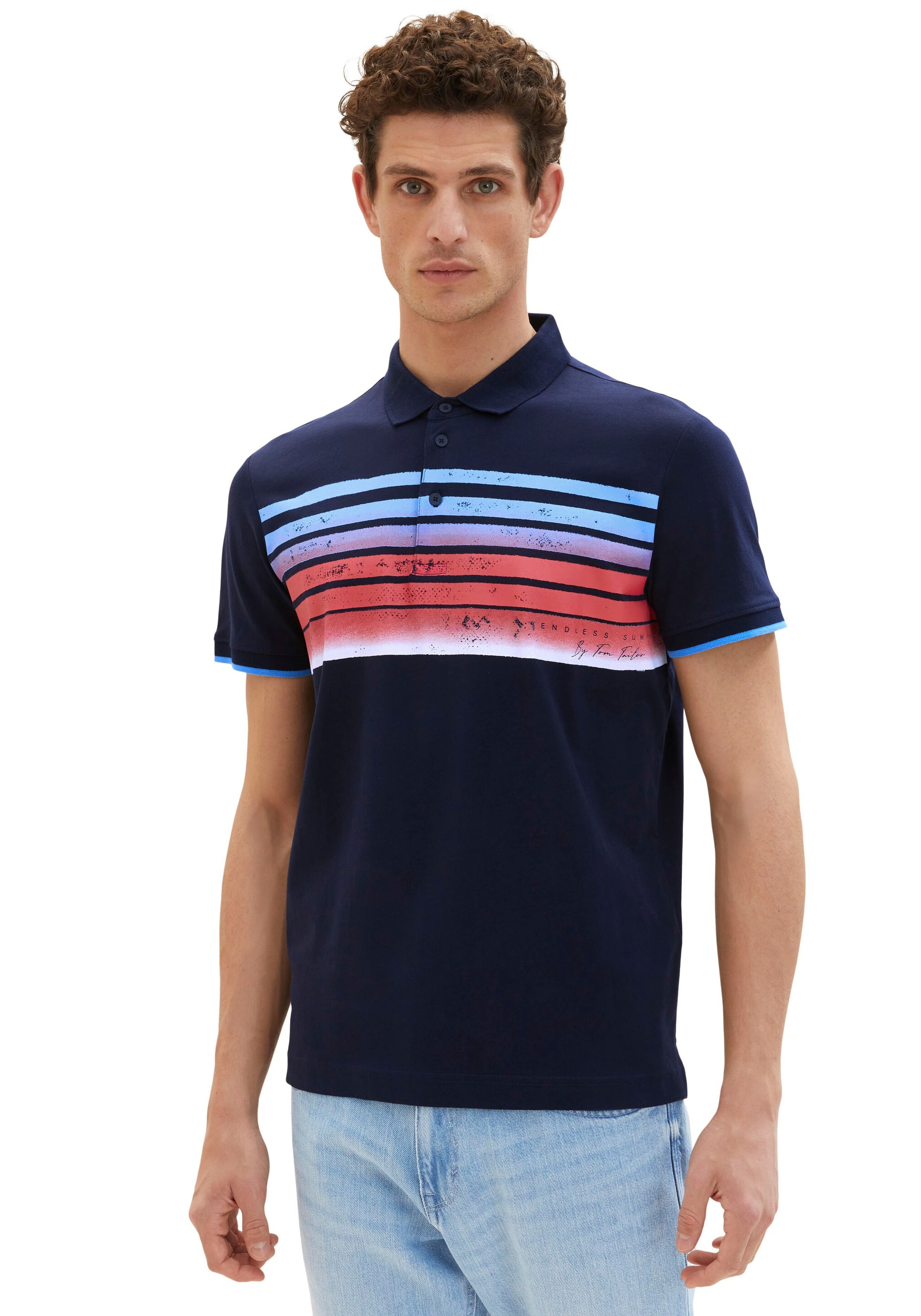 TOM TAILOR Poloshirt, mit kontrastfarbenen bei ♕ Details