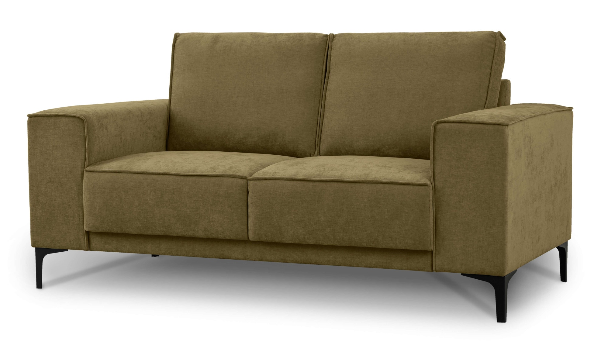 Places of Style 2-Sitzer »Kompaktsofa Oland, Struktur, Flachgewebe, Luxus-Microfaser, Boucle«, 164 cm, Wellenunterfederung, Skandi-Design, Metallfüße