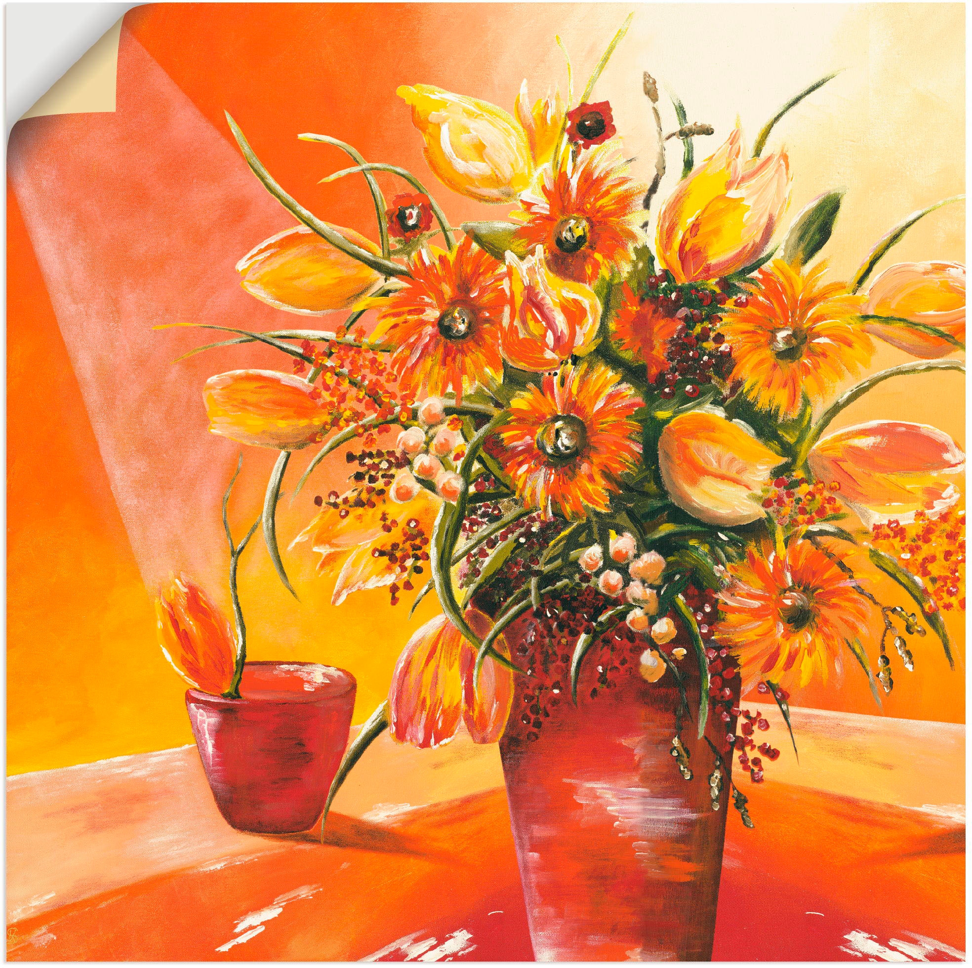 Artland Wandbild »Blumenstrauß in Vase I«, in Rechnung versch. (1 Wandaufkleber St.), Alubild, oder als kaufen Leinwandbild, auf Blumen, Poster Größen