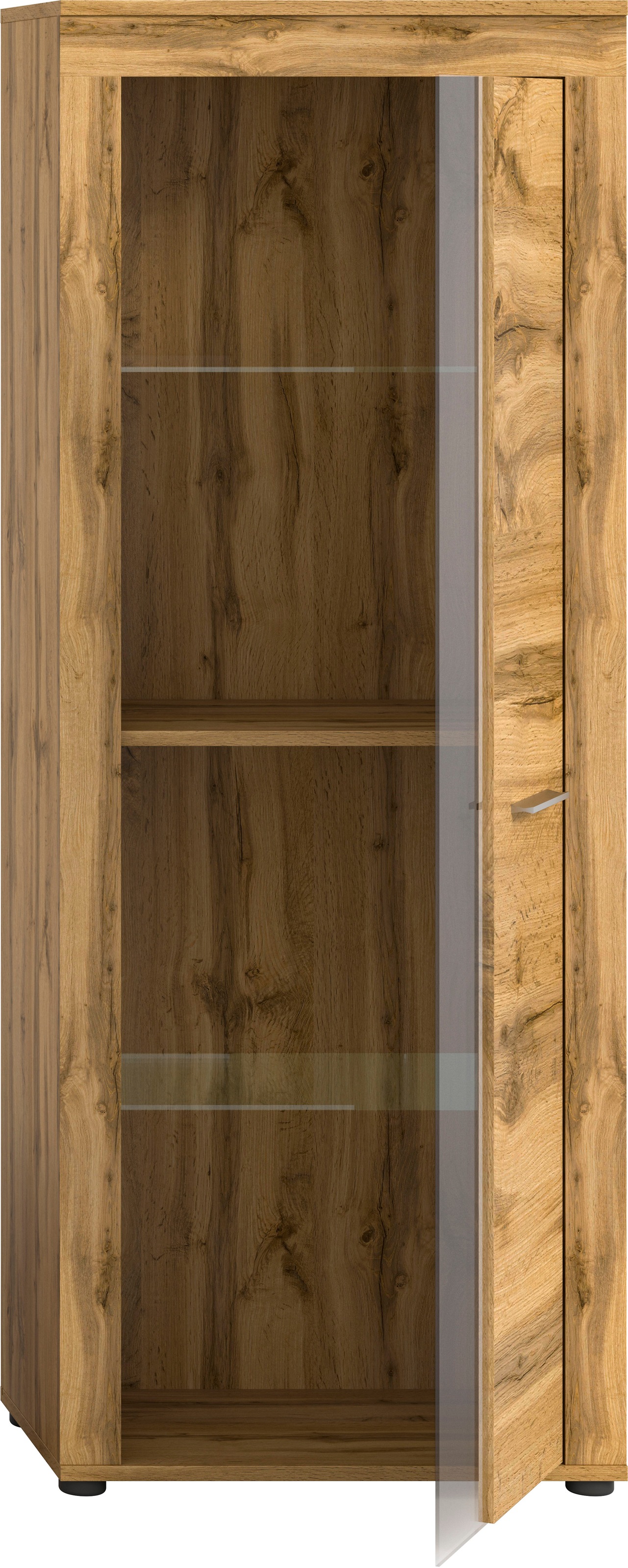 INOSIGN Vitrine »Aosta, Höhe 159 cm, in verschiedenen Farbausführungen«, 1 Tür, 3 Einlegeböden, 4 Fächer, Wohnzimmer, Standvitrine, Glasvitrine
