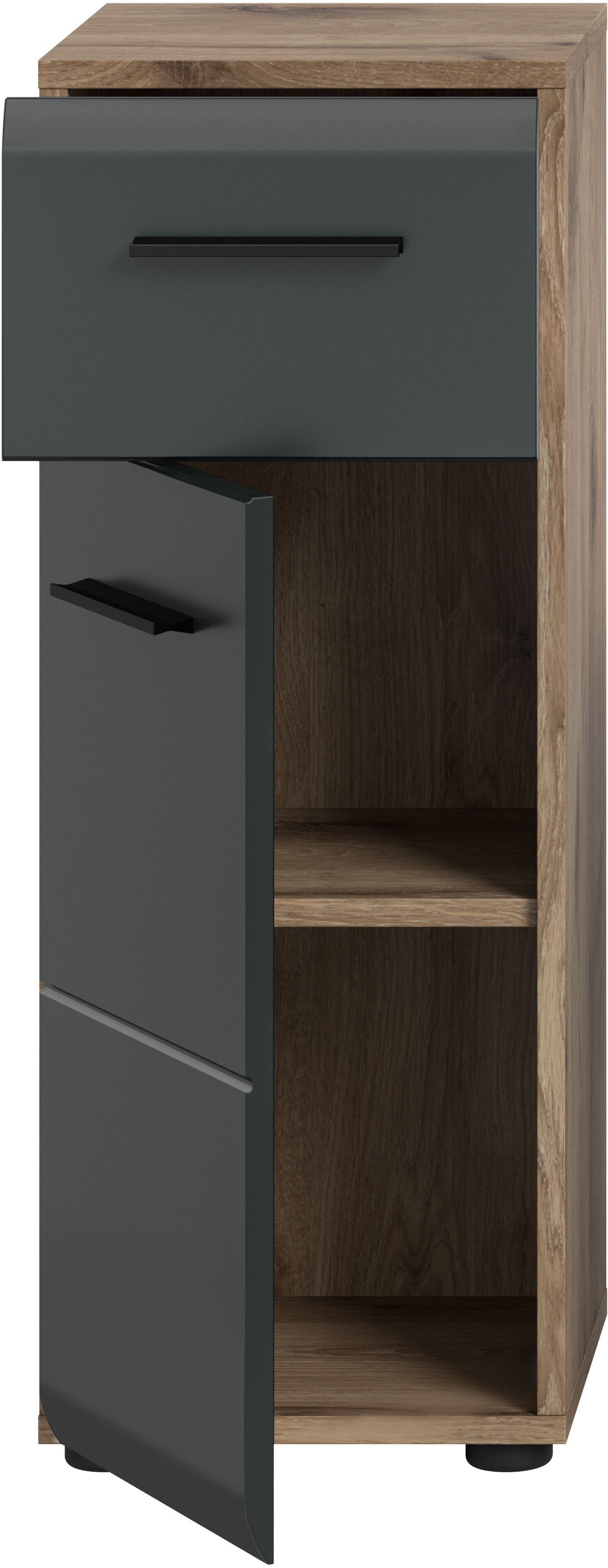 welltime Stauraumschrank »FLORENZ, TOPSELLER!, Höhe 80 cm, 1 Tür, 1 Schubkasten« TOPSELLER!, 1 Stk. tlg. Türanschlag wechselbar, hochwertige MDF Front, Badschrank, Bad