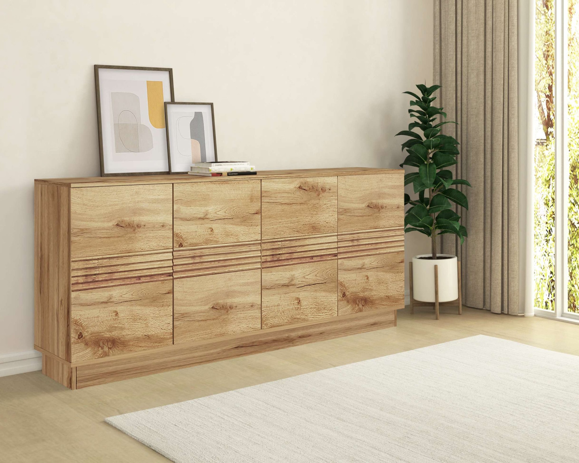 OTTO home Sideboard »Angers« Kommode, Push-to-open, 4 Türen, Breite 180 cm
