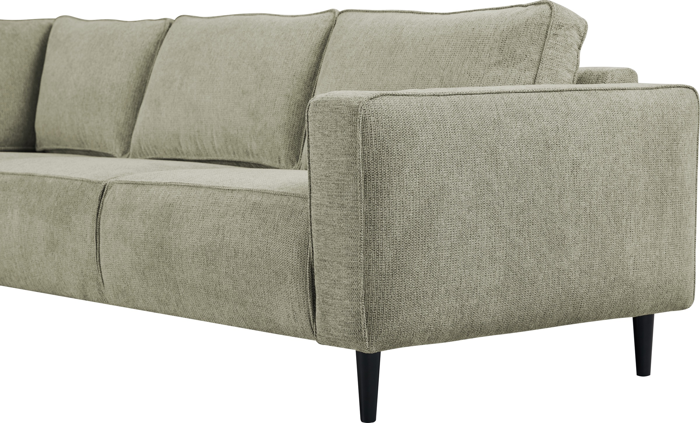OTTO home Ecksofa »Fumone, Lederoptik oder Soft-Touch Chenille« Breite 260, mit schwarzen Massivholzfüßen