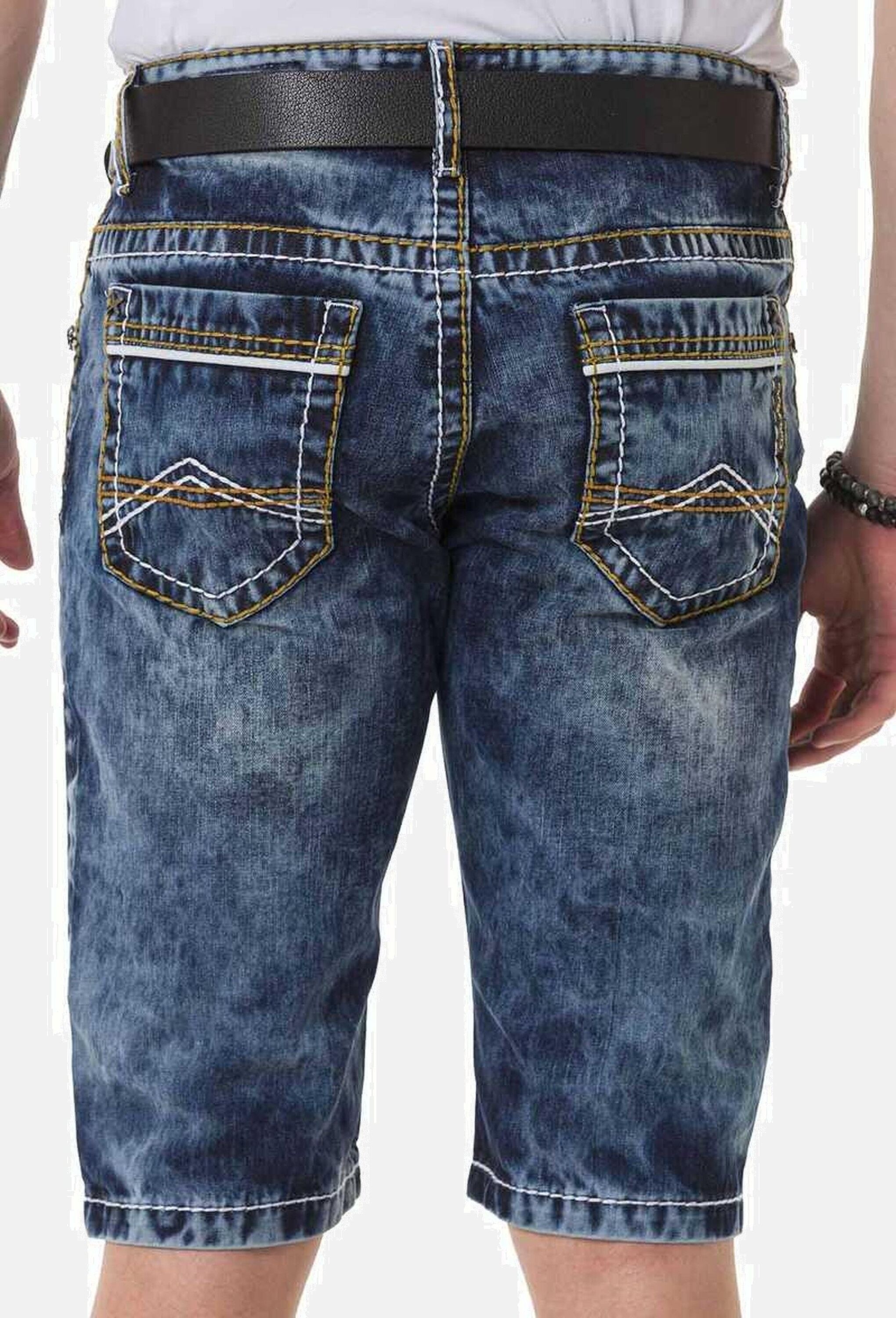 Cipo & Baxx Jeansbermudas »Cipo & Baxx Bermuda & Short« mit stylishen Kontrastnähten, CK268