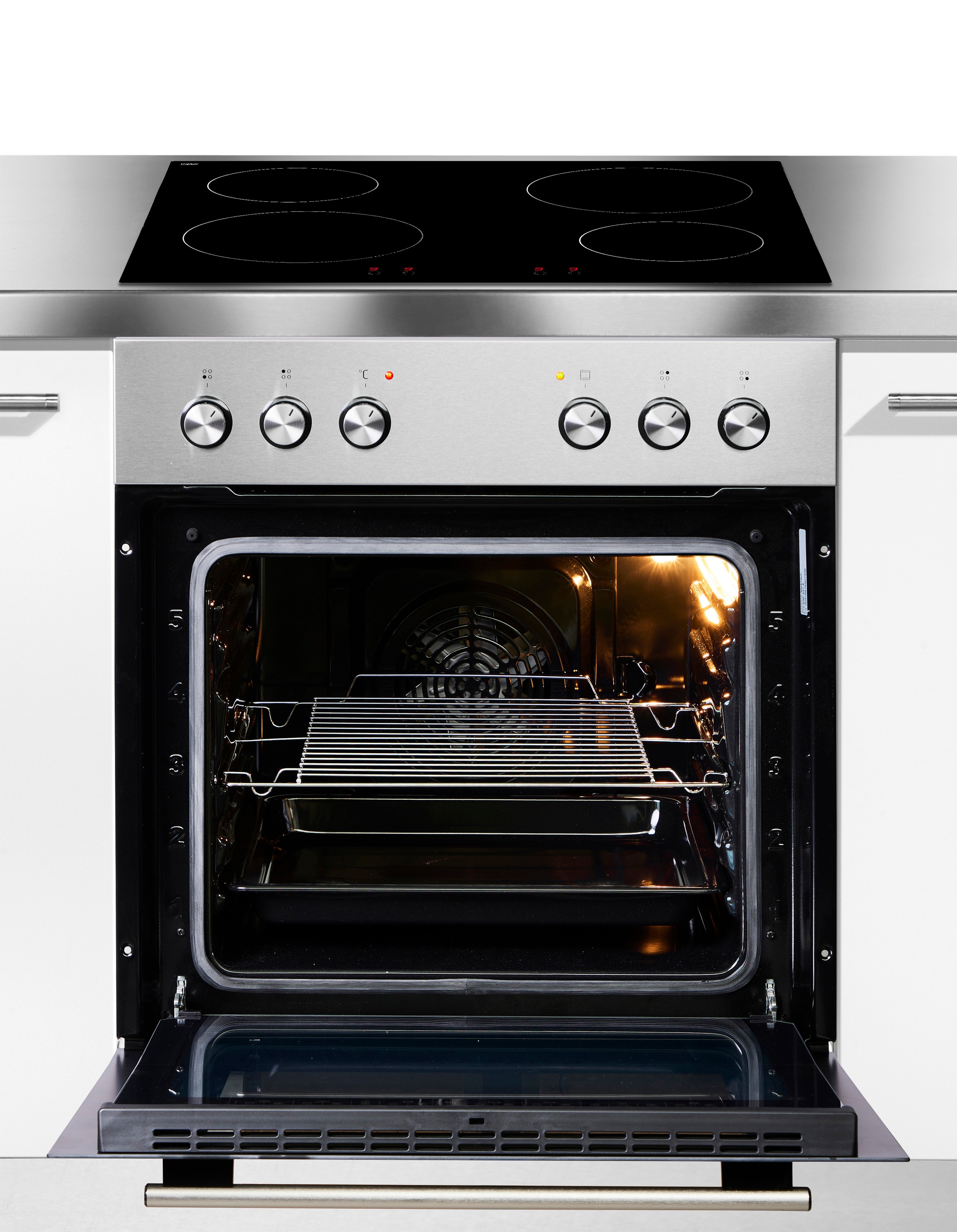 Amica Induktions Herd-Set »EHI 935 331 E« Steam Clean Backofen;Induktionskochfeld, 1 Stk. tlg. Komfort pur: beste Sicht, leicht reinigen, sicher kochen