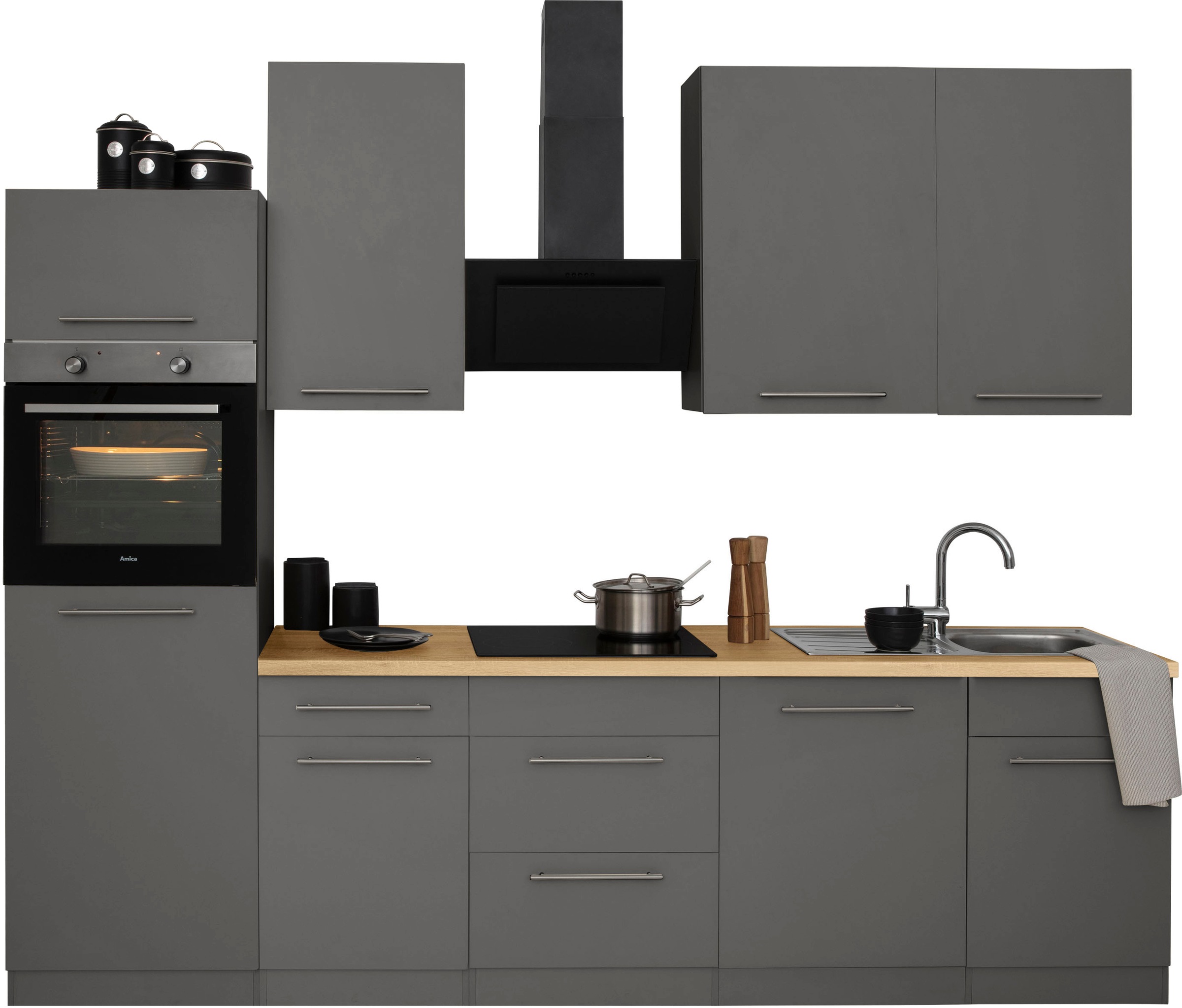 wiho Küchen Küchenzeile »Unna«, mit E-Geräten, Breite 280 cm