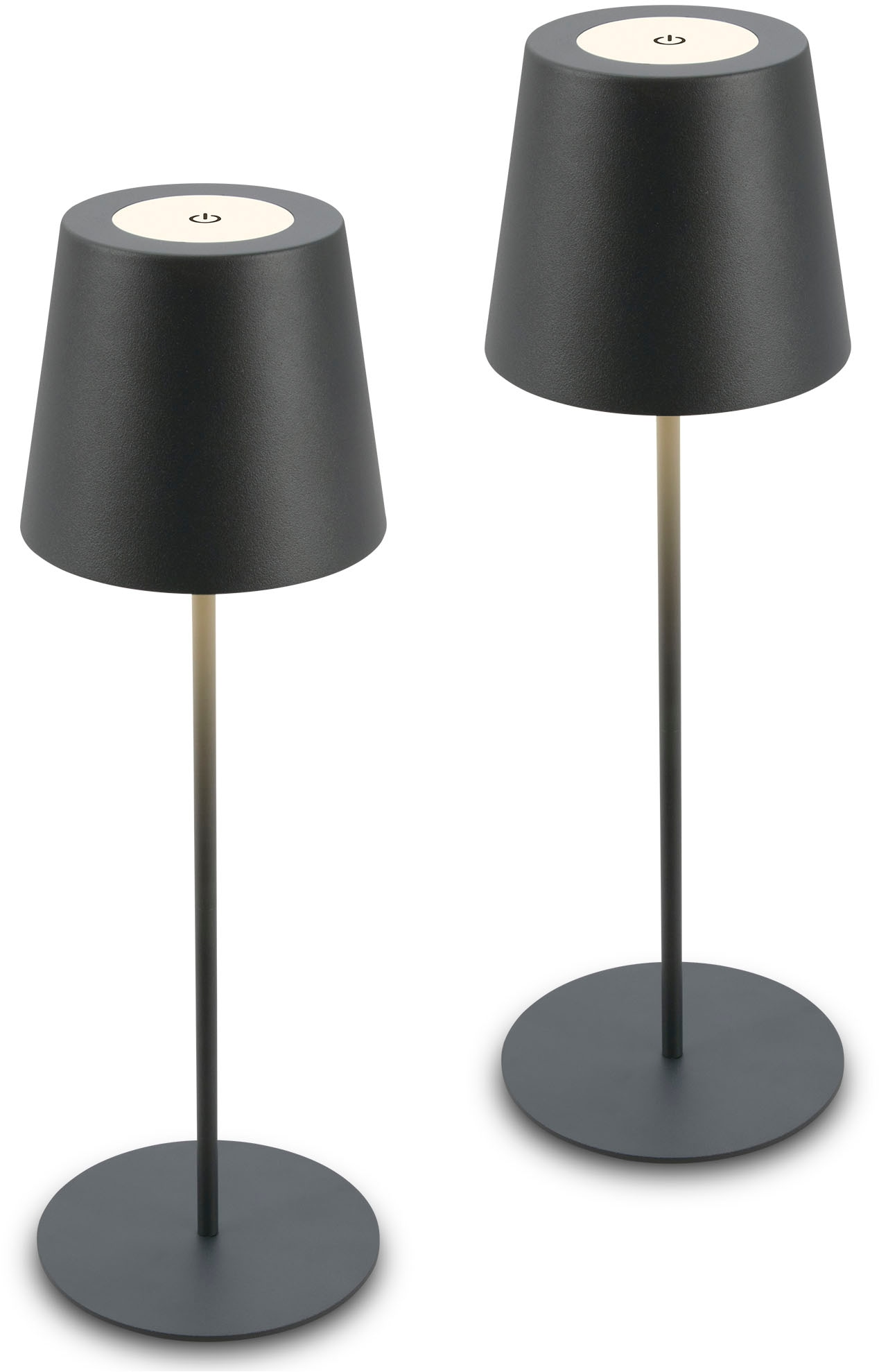 BRILONER 2 x LED Table Lamp Rechargeable Battery Cordless Desk Light in Black