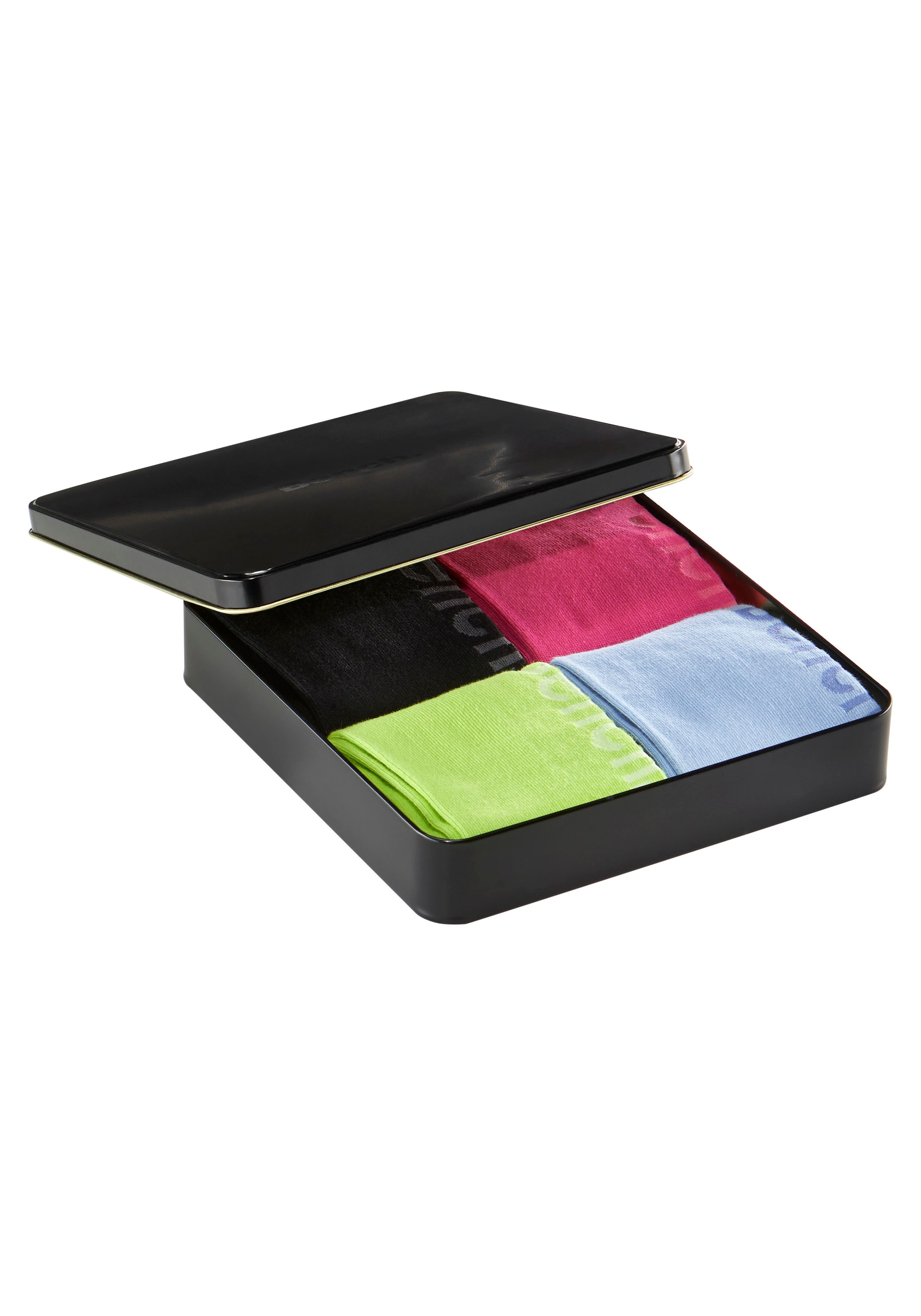 Bench. Socken, (Dose, 4 Paar), mit farbigen Innenbündchen, sortiert in edler Geschenkdose