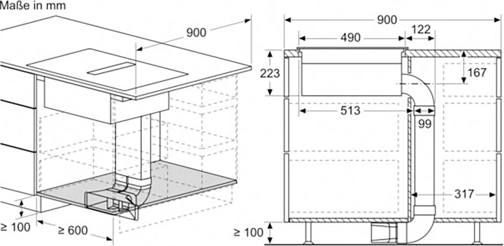 NEFF Kochfeld mit Dunstabzug »V56NBS1L0«, mit einfacher Touch Control Bedienung