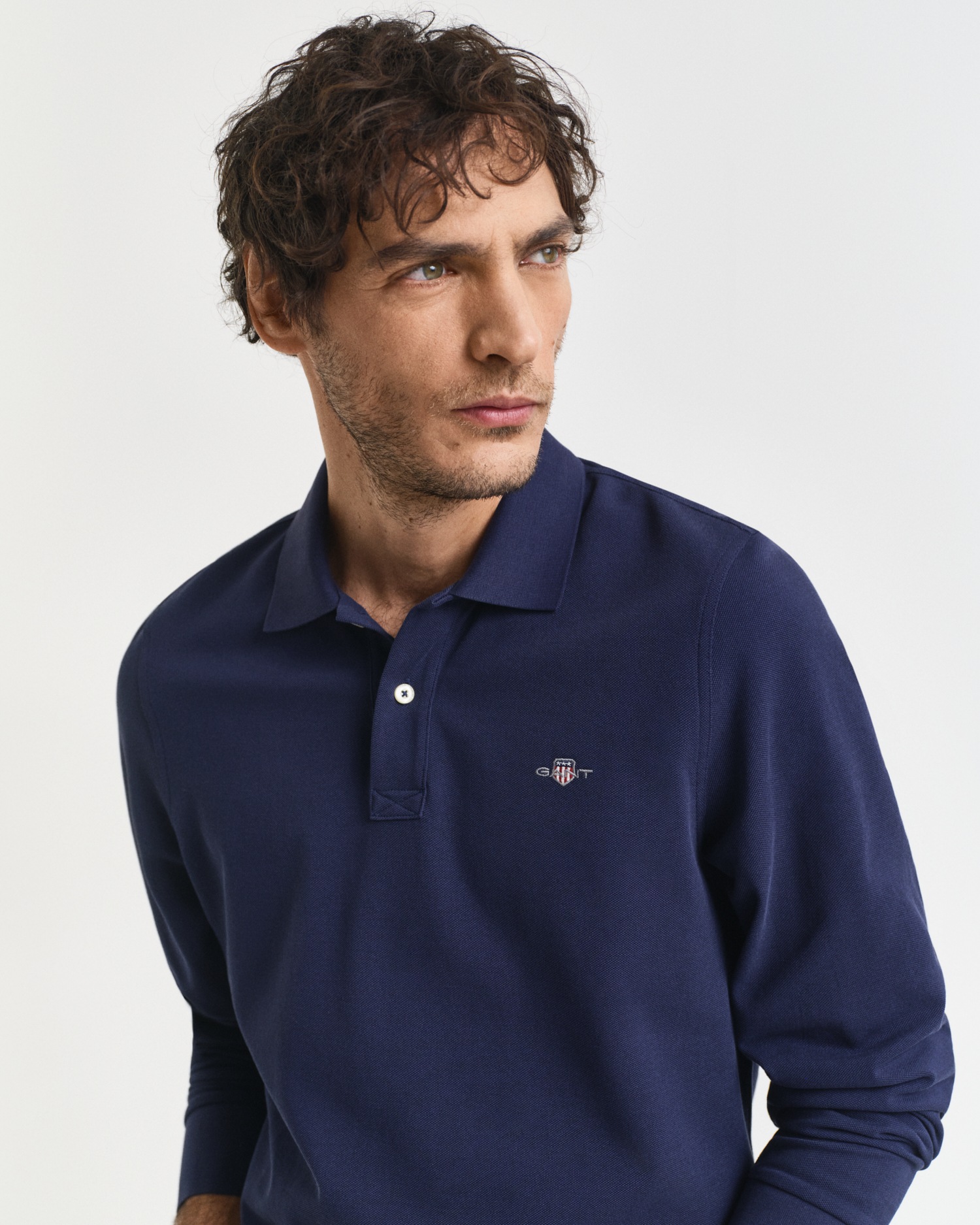 Gant Poloshirt »REG SHIELD LS PIQUE RUGGER«, mit Logotickerei auf der Brust
