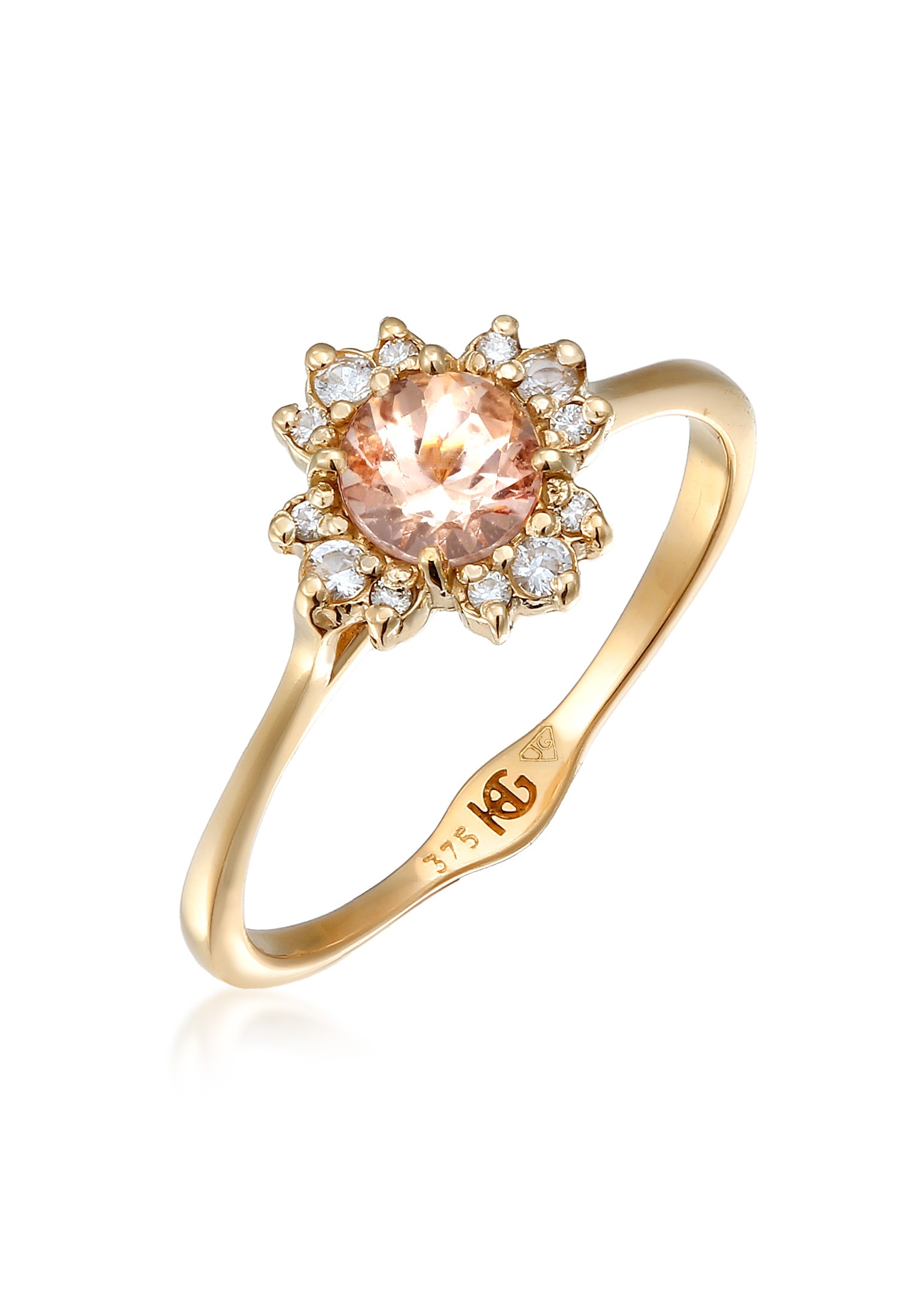 HAZE & GLORY Trauring »Ring Diamant Morganit Verlobungsring 375 Gelbgold«