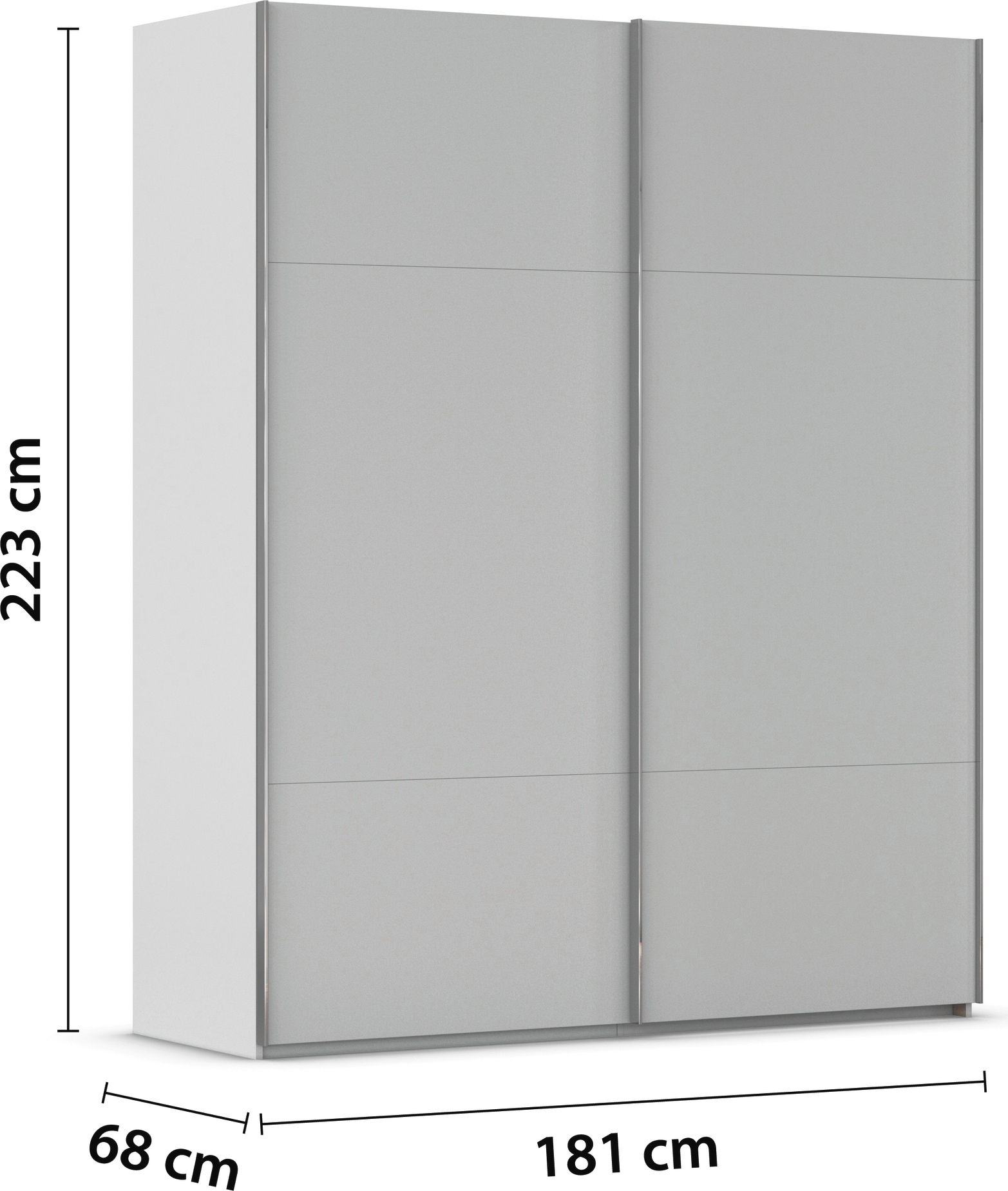 rauch Schwebetürenschrank »Kleiderschrank Schrank Garderobe Schlafzimmerschrank CONTIDO«, (in 3 verschiedenen Ausstattungen BASIC/CLASSIC/PREMIUM), aus hochwertigem Material in 6 Breiten 2 Griff-Farben MADE IN GERMANY