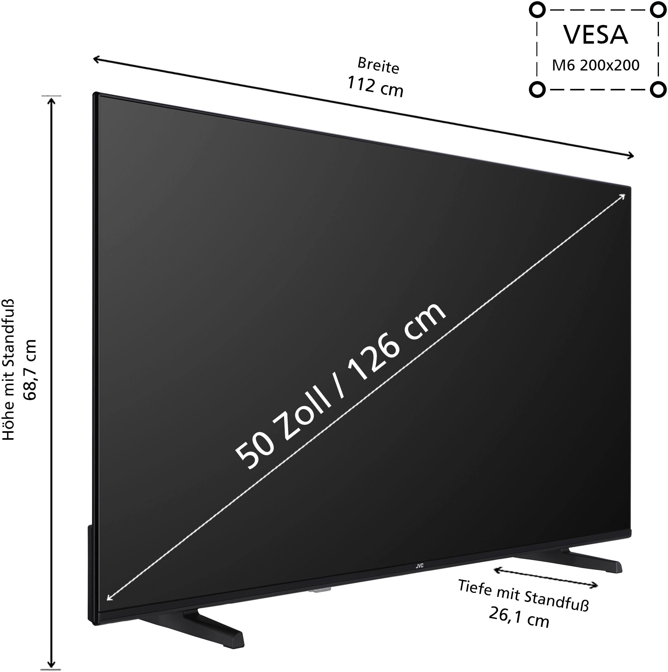 JVC LED-Fernseher »LT-50VU3455«, 4K Ultra HD, Smart-TV