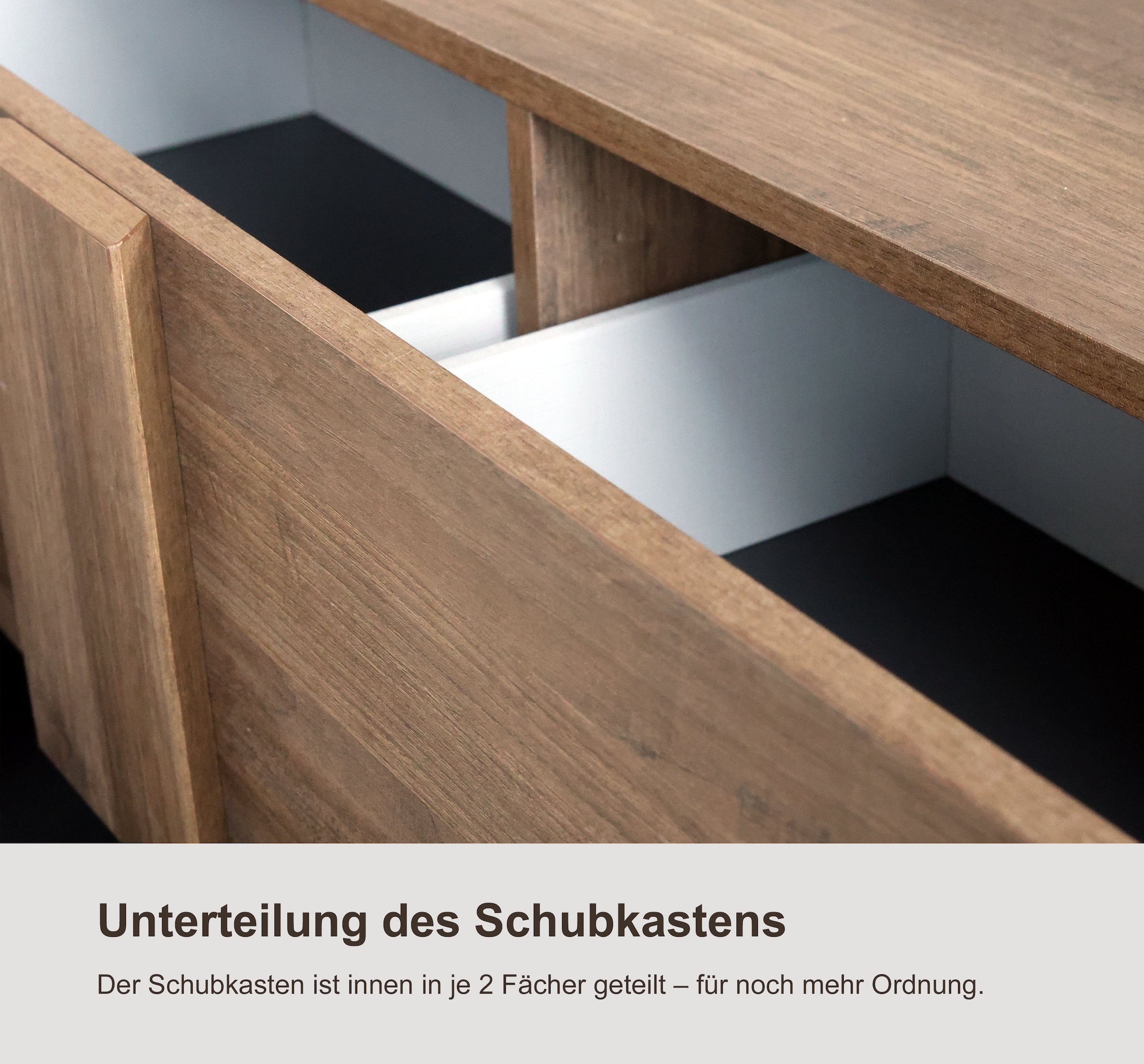 INOSIGN Lowboard »Jupiter, Breite 181 cm, TV-Board 1 Tür - Soft Closing, 2 Schubkästen,«, TV-Schrank, moderne Griffblende, FSC®, cleveres Stauraumkonzept