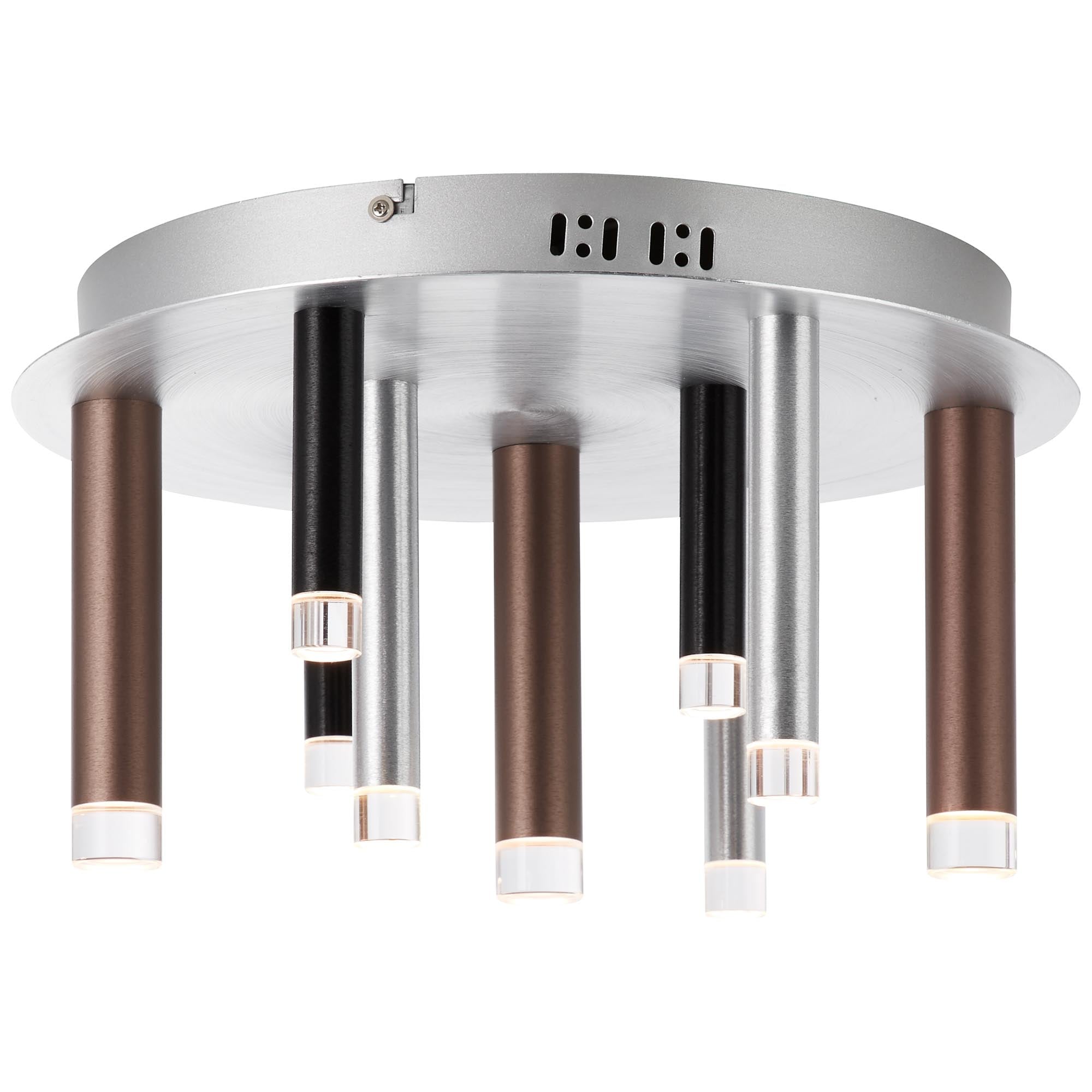 Brilliant Deckenleuchte »Cembalo« LED-Modul 1 Stk. Warmweiß LED Deckenlampe 9flg alu/schwarz/braun