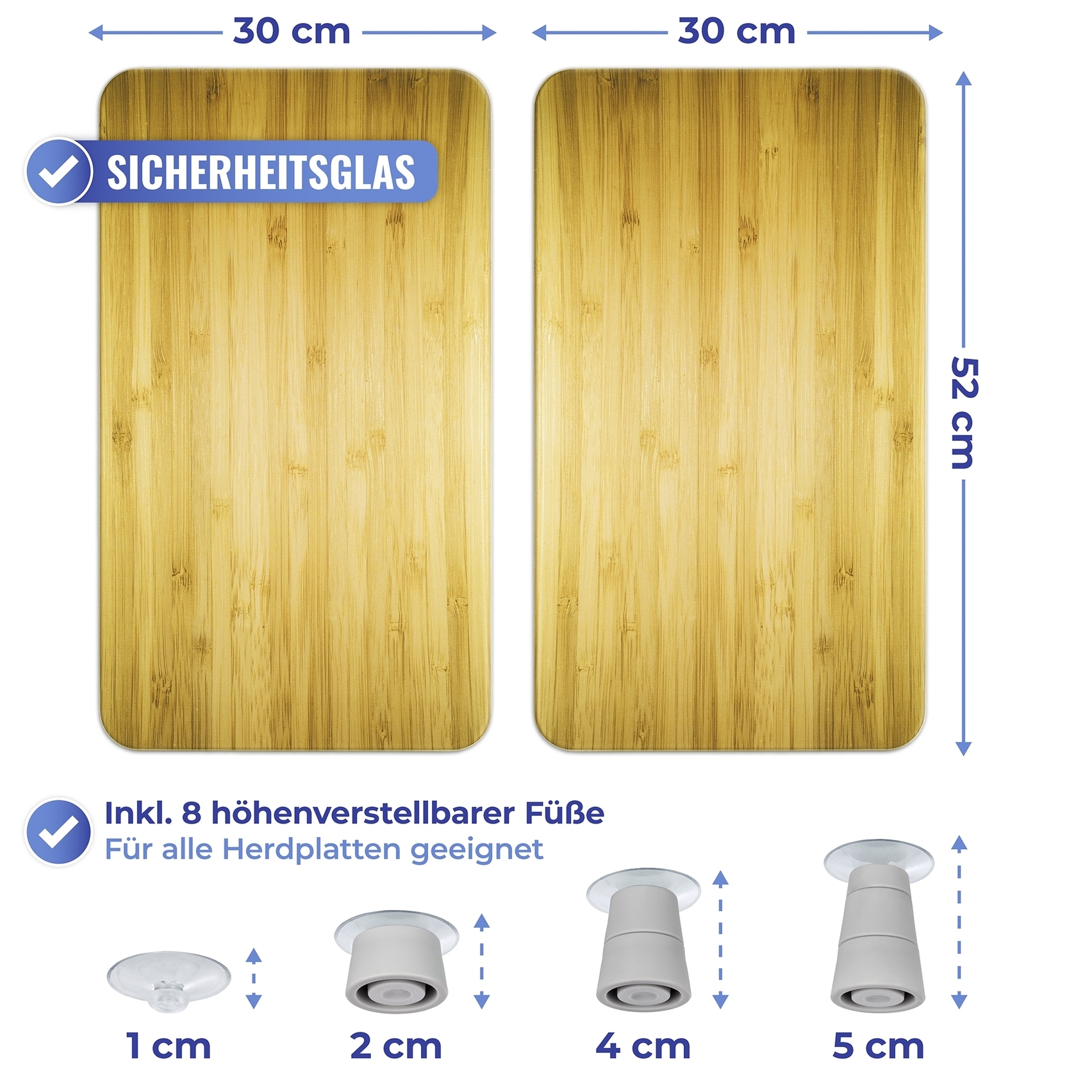 Maximex Herd-Abdeckplatte »Universal Modell Holz-Optik«, (Set, 2 tlg.), Herdabdeckung für alle Herdarten, kratzfest, mit rutschfesten Füßen