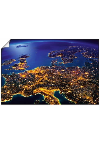 Artland Wandbild »Zentral Europa vom Weltraum«, Weltall & Kosmos, (1 St.), in vielen... kaufen
