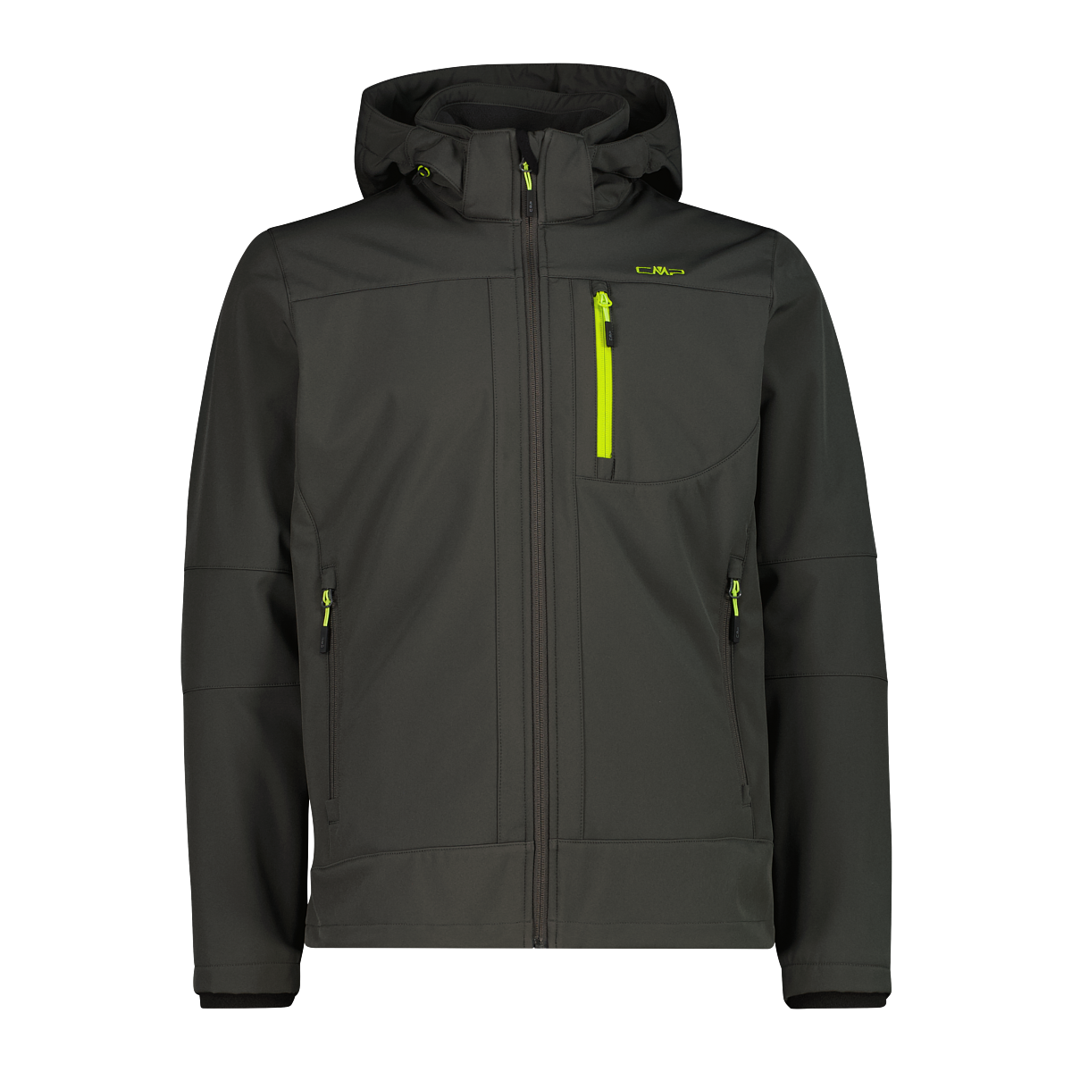 CMP Softshelljacke mit Kapuze Wasserabweisend & Winddicht & Atmungsaktiv, Übergangsjacke