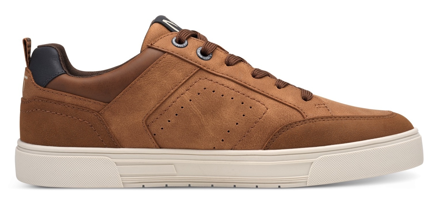 MARCO TOZZI Plateausneaker, Freizeitsch, Halbschuh, Schnürschuh mit Perforierung und Ziernähten