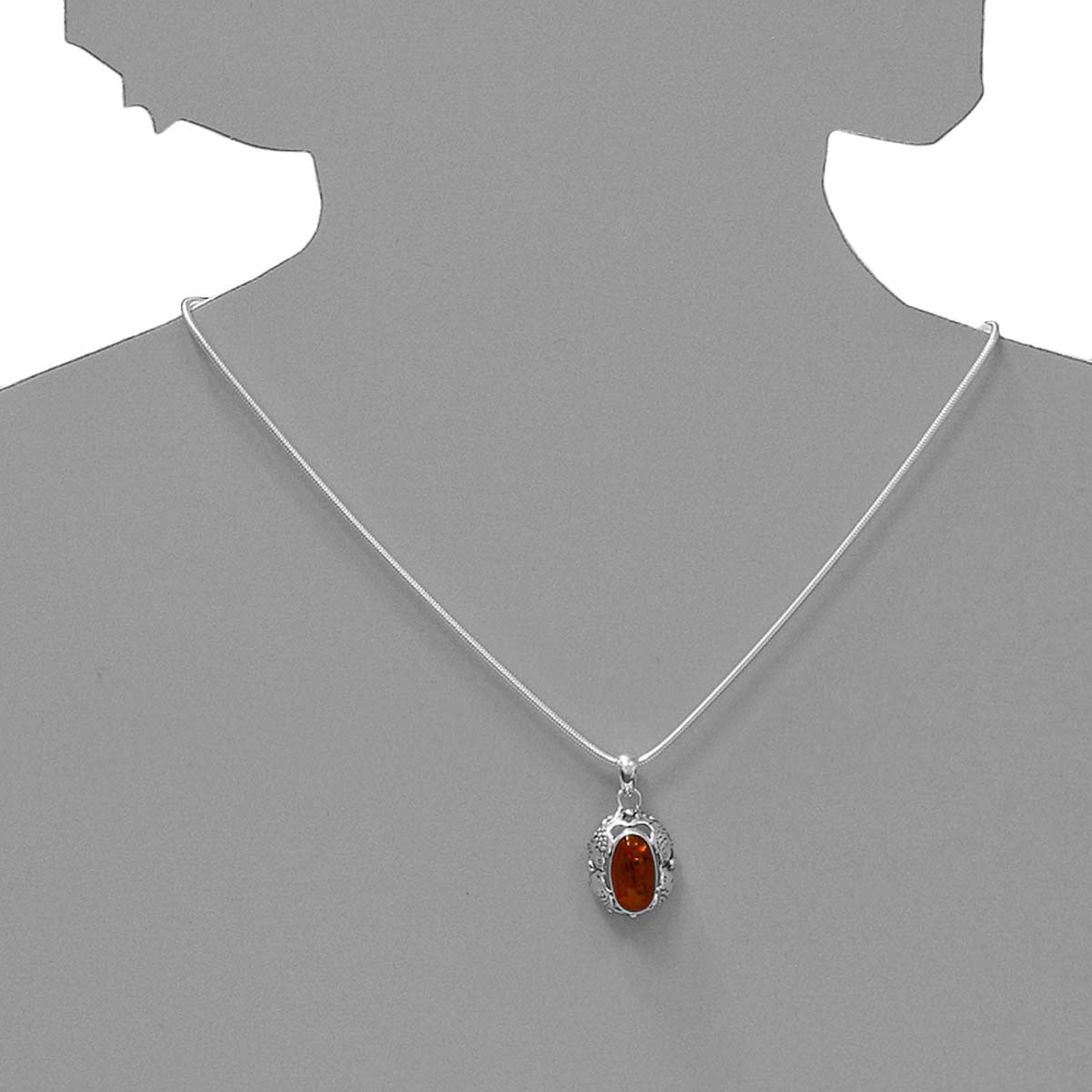 OSTSEE-SCHMUCK Kettenanhänger »- Fischland 30x16 mm - Silber 925/000 - Bernstein«