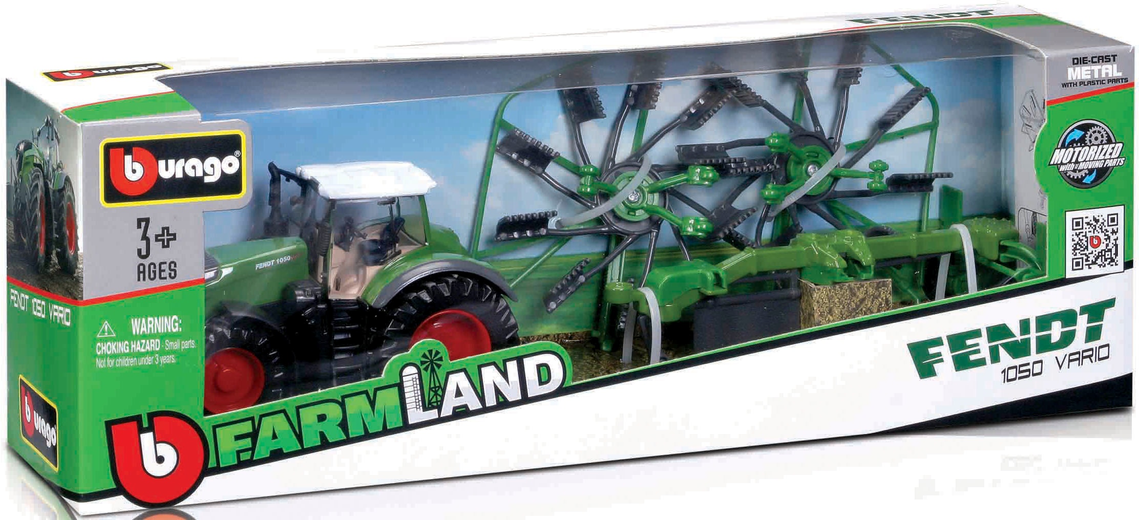 Bburago Spielzeug-Traktor »Farmland, FENDT Vario 1050 mit Heuwender«