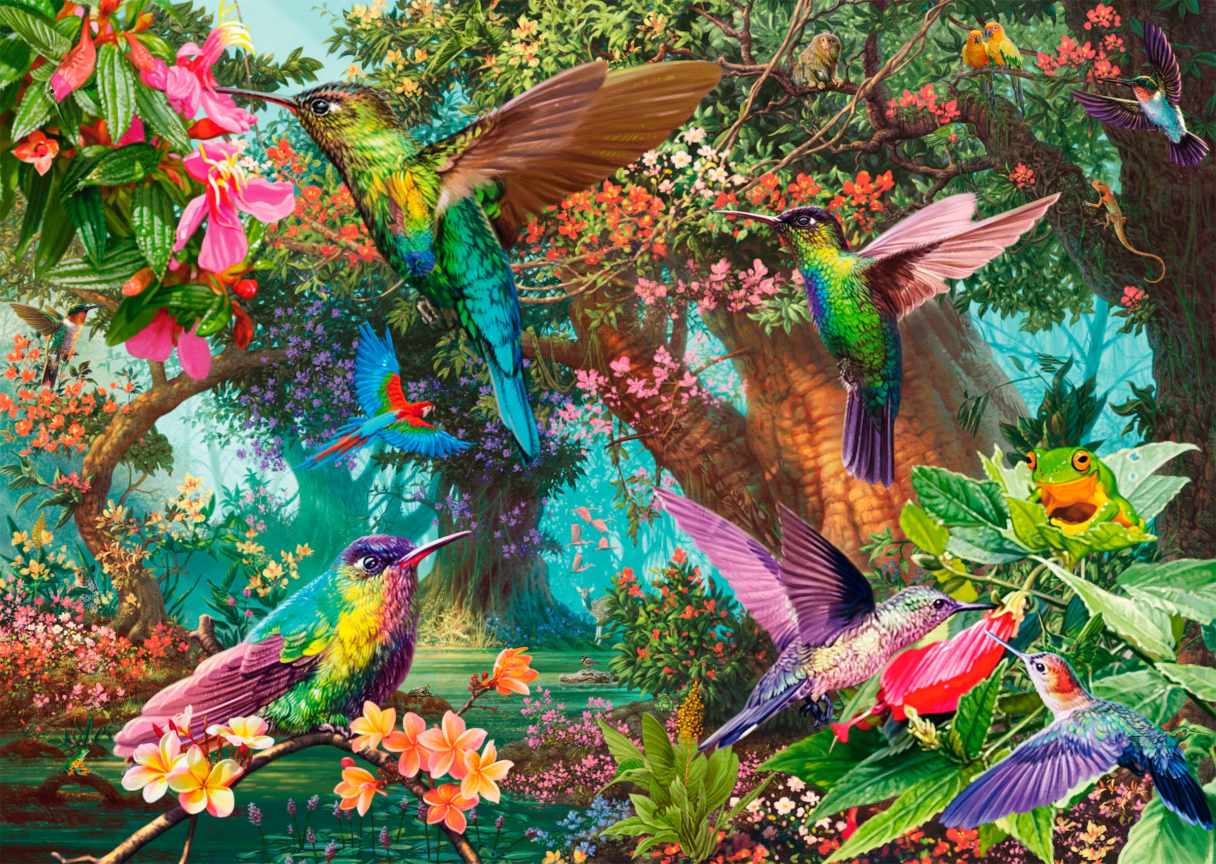 Schmidt Spiele Puzzle »Farbenspiel der Kolibris«, Made in Germany