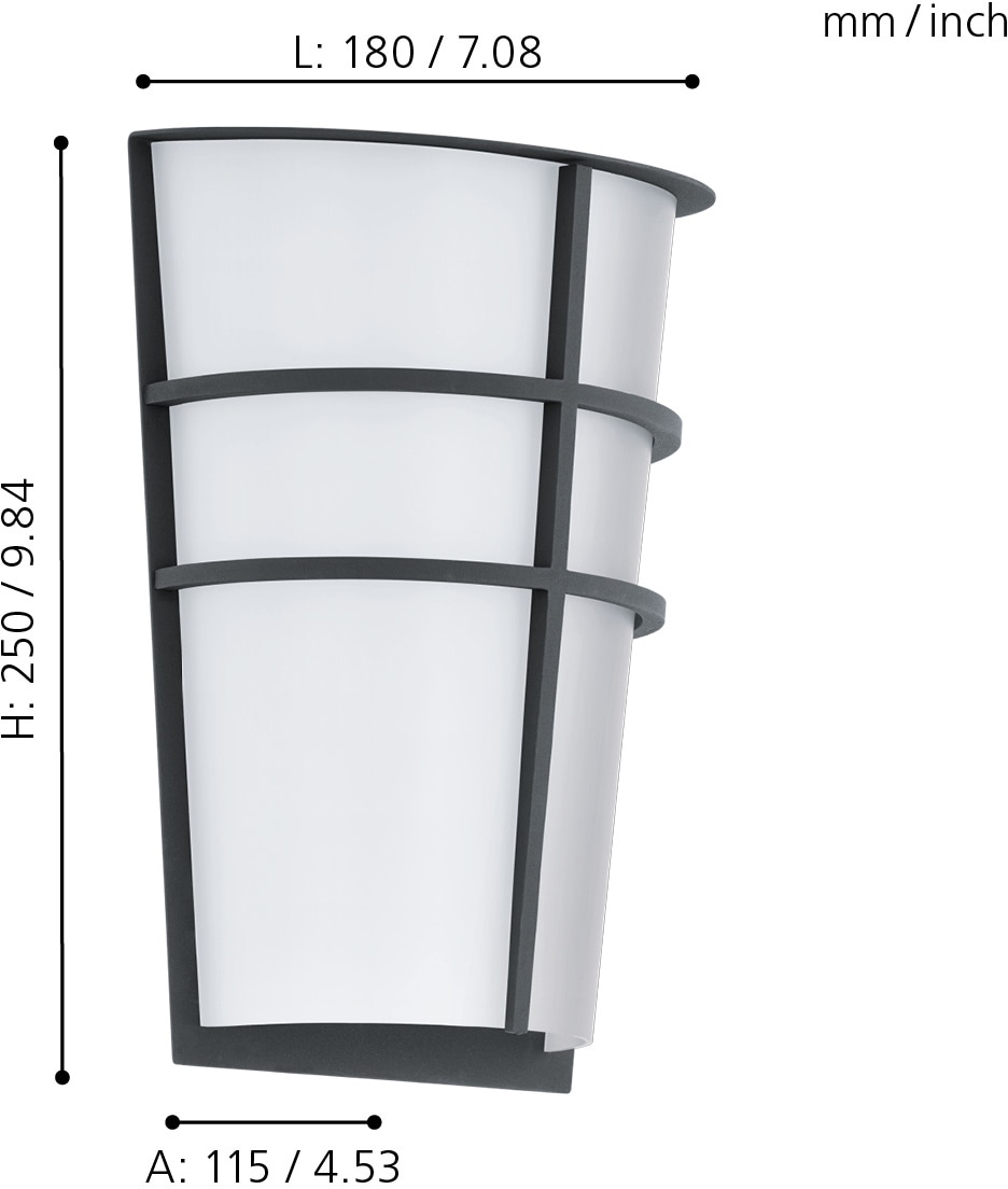 LED »BREGANZOP«, 3 tauschbar mit EGLO möglich, online Eckmontage | 2 Garantie kaufen LED flammig-flammig, Außen-Wandleuchte Jahren XXL