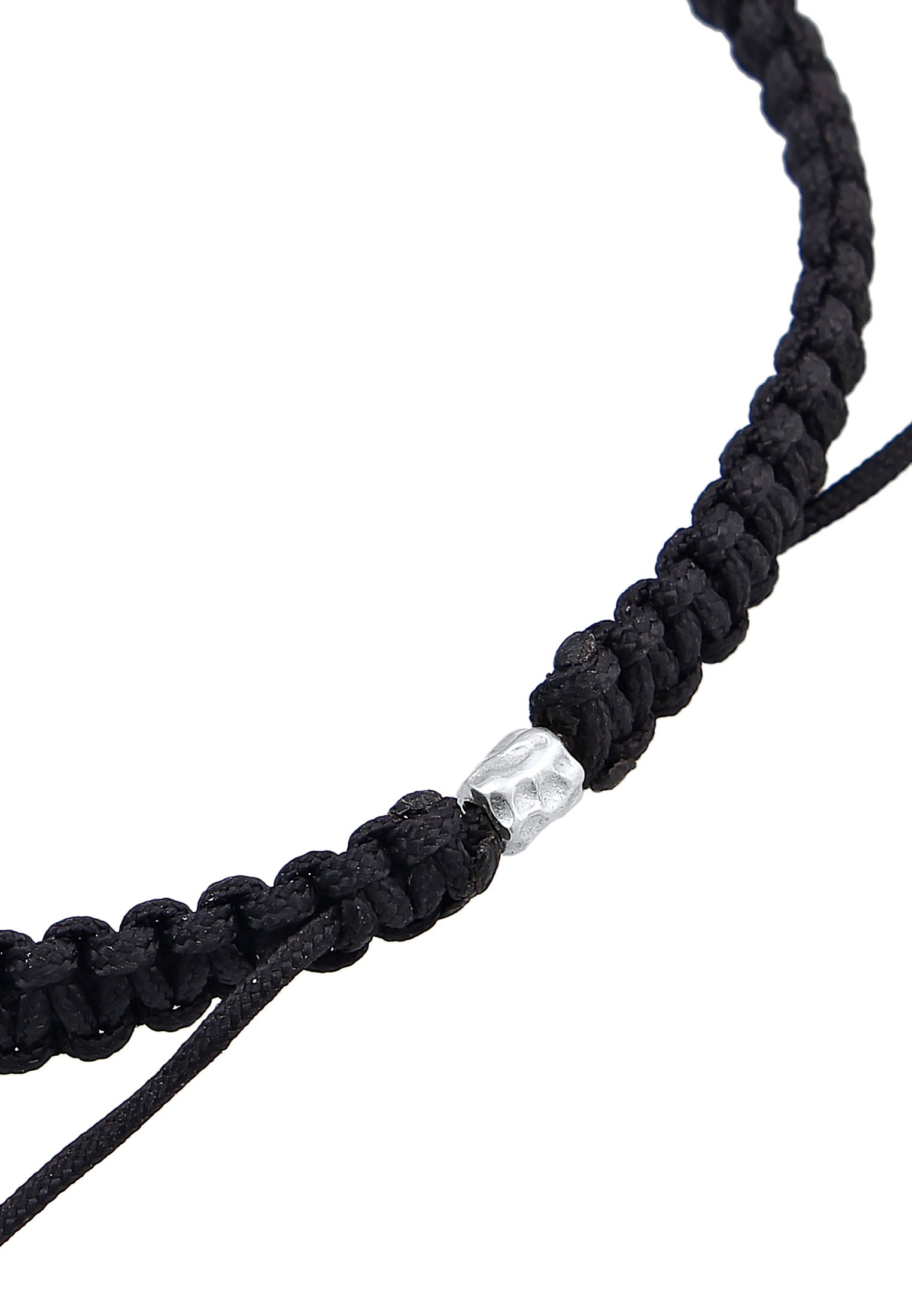 Kuzzoi Armkette »Armband Evil Eye Symbol Nylon Schwarz 925 Silber«