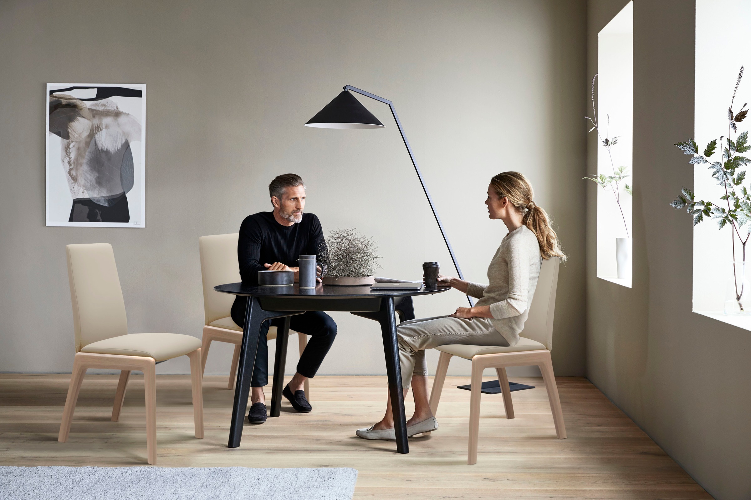 Stressless® Polsterstuhl »Laurel«, Leder BATICK, Low Back, Größe L, mit abgerundeten Beinen in Schwarz