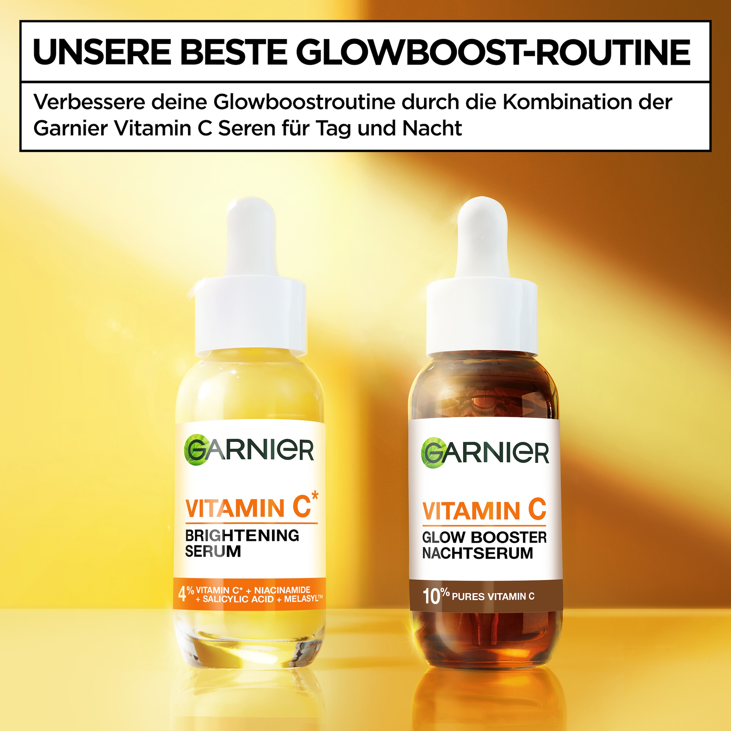 GARNIER Gesichtsserum »SkinActive Vitamin C« wirkt Pigmentflecken entgegen, die Haut wird glatter